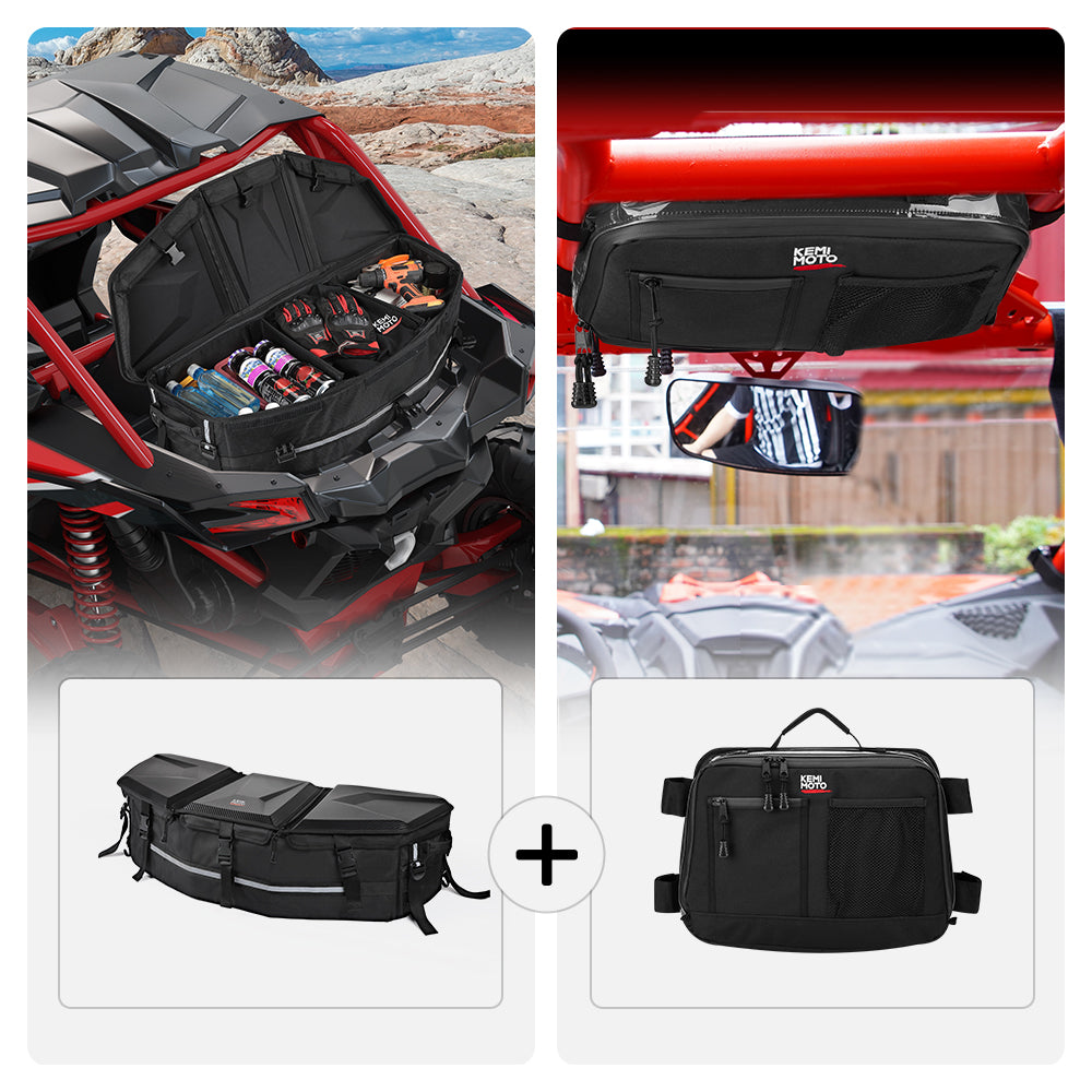 Photo of Rear & Roof Storage Bags for Can-Am Maverick X3 by Kemimoto - Premium for UTVs / Side by Sides