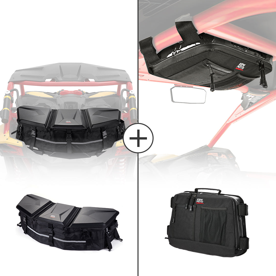Photo of Rear & Roof Storage Bags for Can-Am Maverick X3 by Kemimoto - Premium for UTVs / Side by Sides