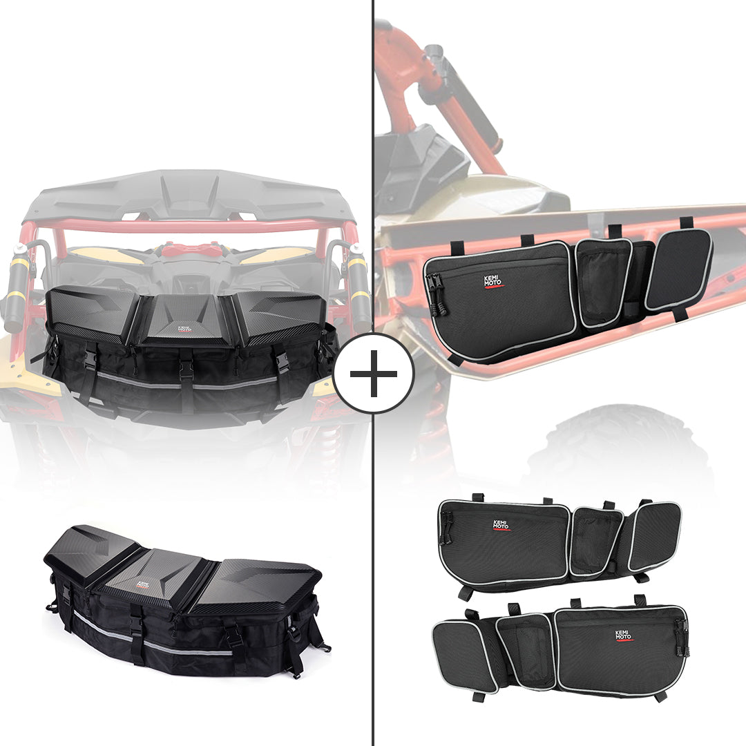Photo of Kemimoto Front & Rear Storage Bags for Can-Am Maverick X3 by Kemimoto - Premium for UTVs / Side by Sides