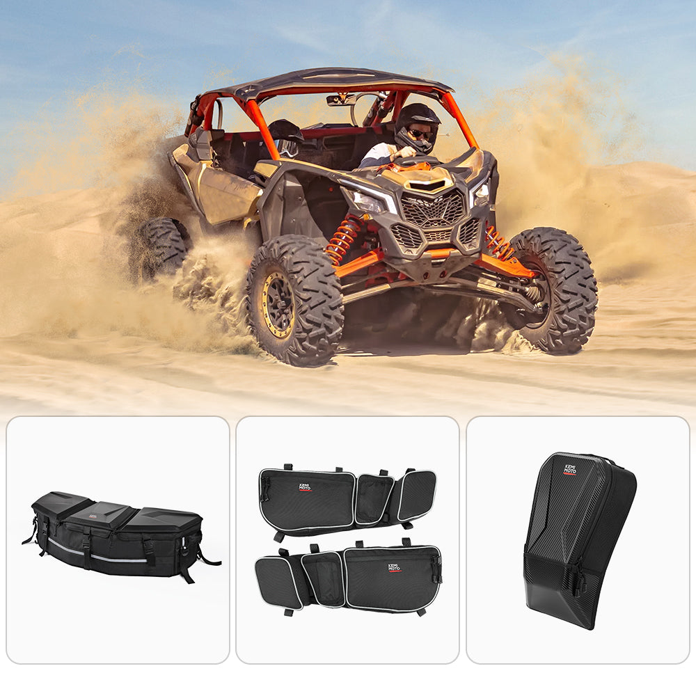 Photo of Kemimoto Front & Center & Rear Storage Bags for Can-Am Maverick X3 by Kemimoto - Premium for UTVs / Side by Sides