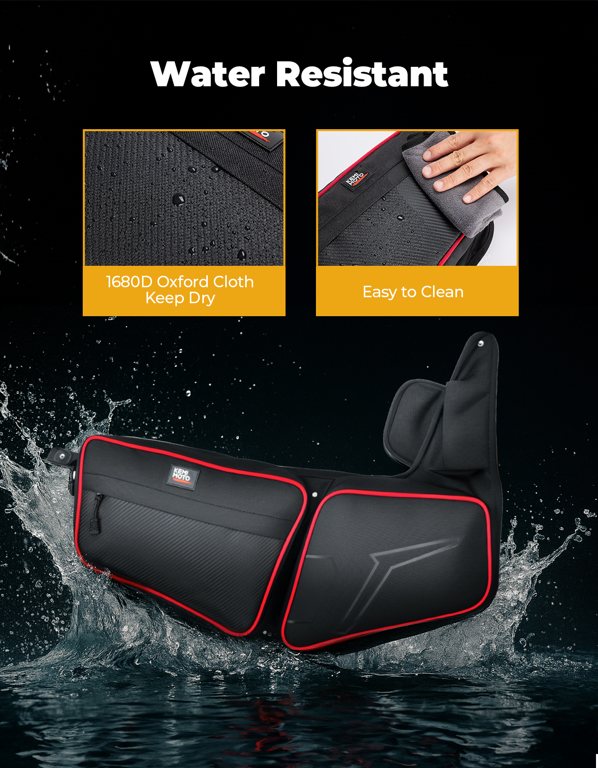 Photo of UTV Front Side Door Bags for Polaris RZR, Red by Kemimoto - Premium for UTVs / Side by Sides