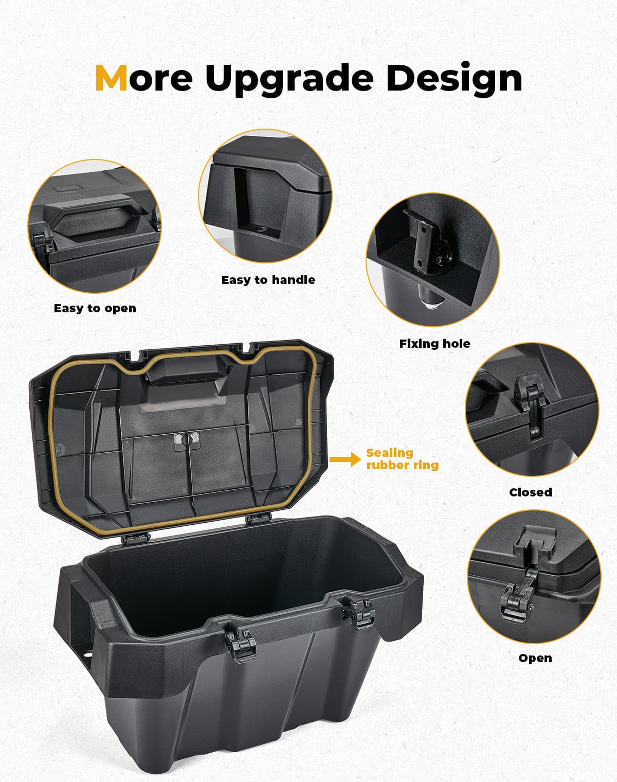 Photo of Rear Cargo Box 82QT for Polaris RZR XP 1000/4 1000 2024-2025 by Kemimoto - Premium for UTVs / Side by Sides