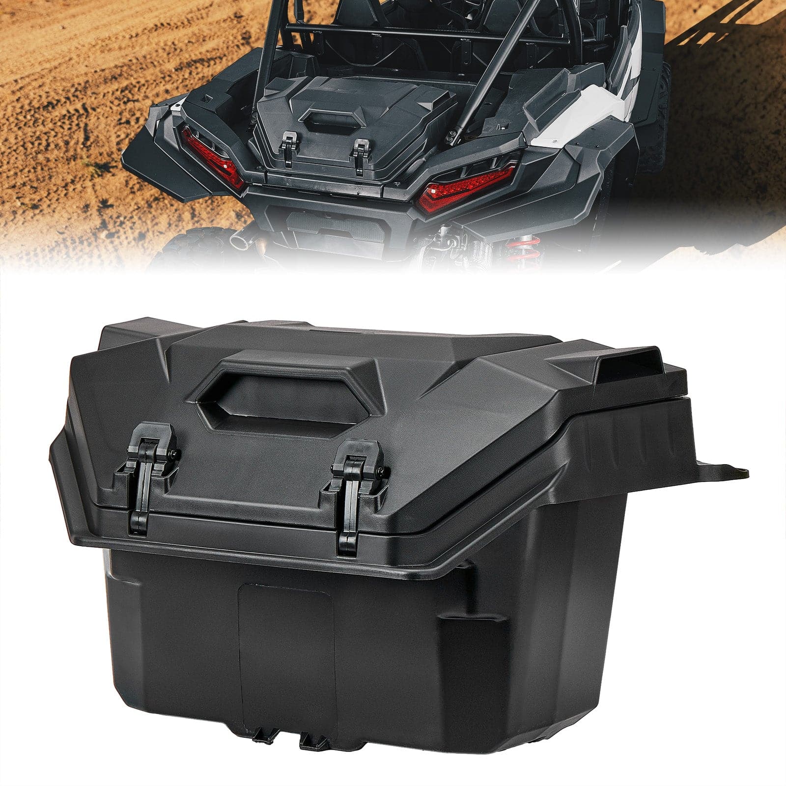 Photo of Rear Cargo Box 55QT for Polaris RZR XP 1000/4 1000 2024-2025 by Kemimoto - Premium for UTVs / Side by Sides