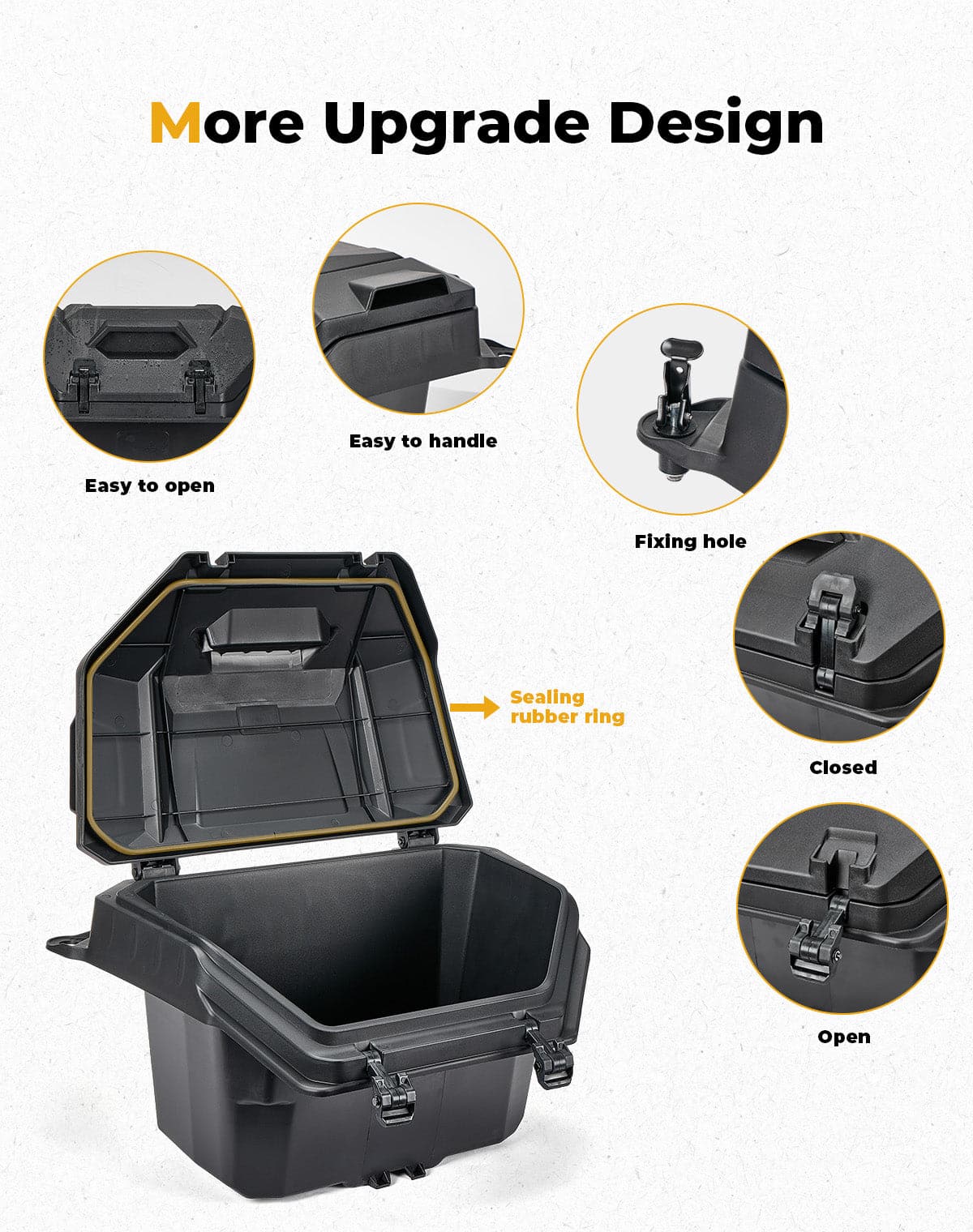 Photo of Rear Cargo Box 55QT for Polaris RZR XP 1000/4 1000 2024-2025 by Kemimoto - Premium for UTVs / Side by Sides