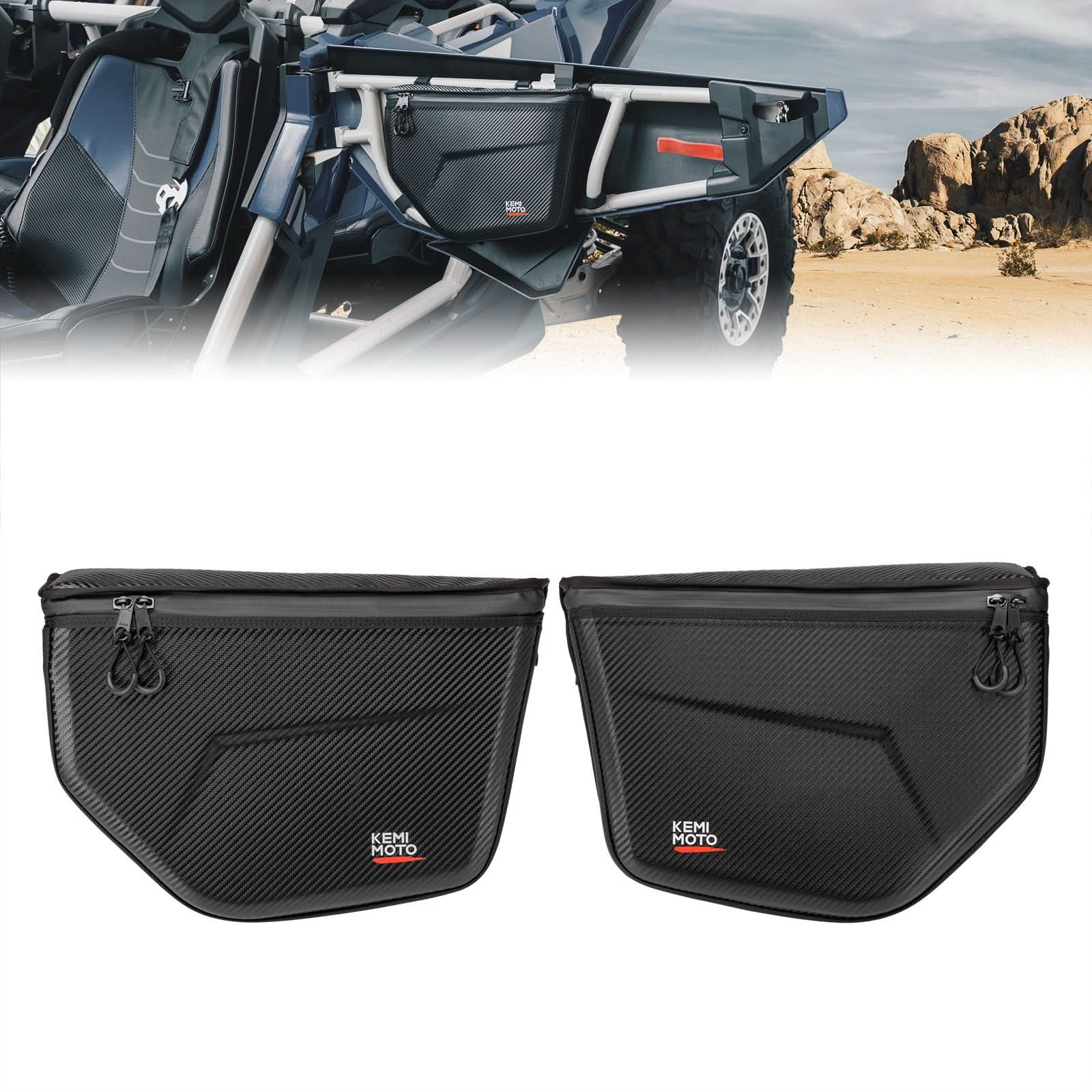 Photo of Kemimoto 1680D Storage Door Bags Semi-Rigid for Can-Am Maverick X3 by Kemimoto - Premium for UTVs / Side by Sides