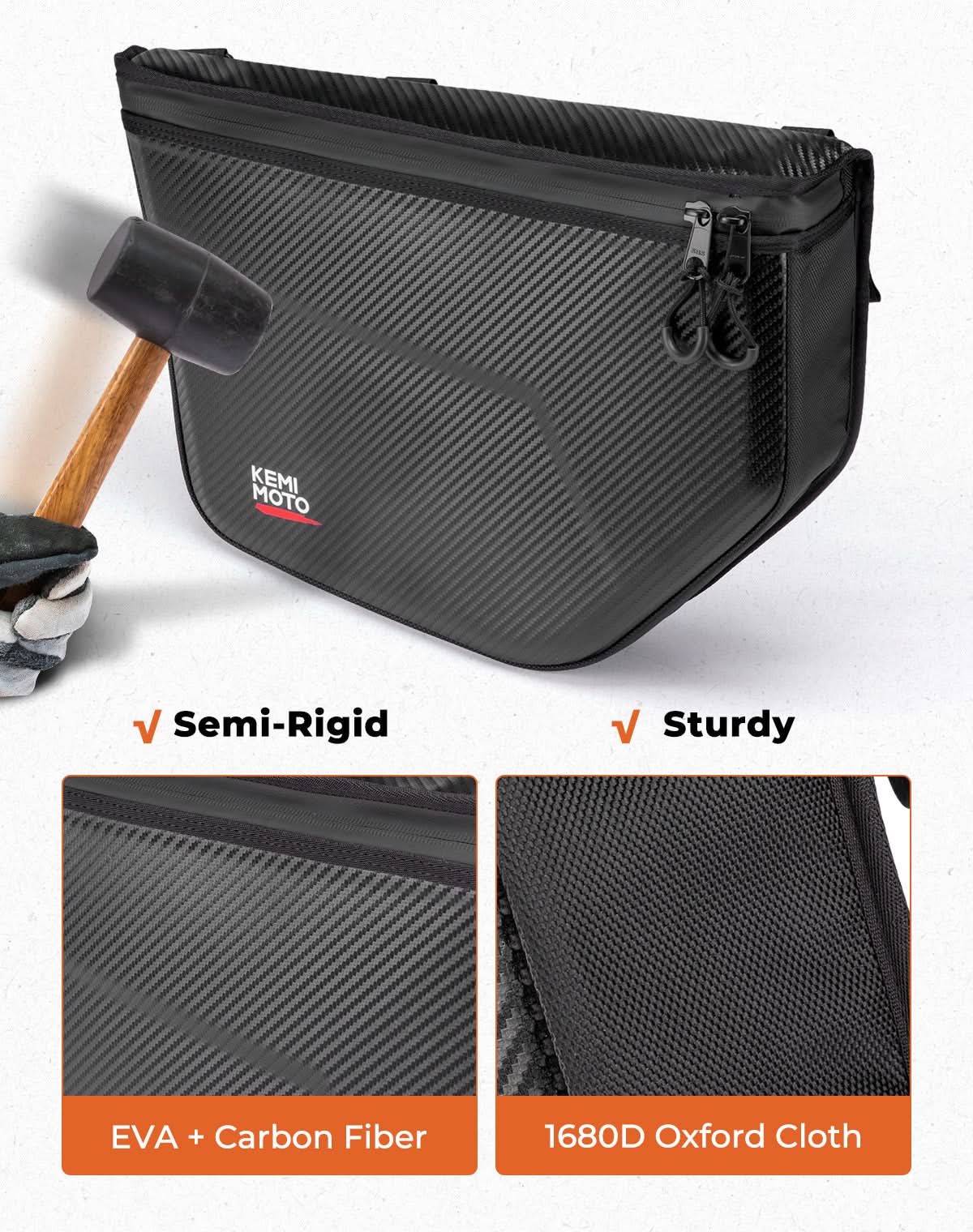 Photo of Kemimoto 1680D Storage Door Bags Semi-Rigid for Can-Am Maverick X3 by Kemimoto - Premium for UTVs / Side by Sides