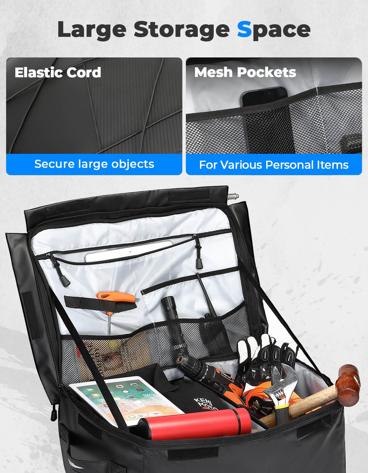 Photo of 900D Water-Resistant ATV Storage Bag for Polaris Sportsman Arctic Cat Kawasaki by Kemimoto - Premium for UTVs / Side by Sides