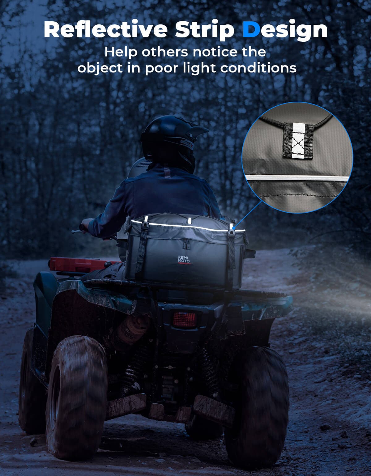 Photo of 900D Water-Resistant ATV Storage Bag for Polaris Sportsman Arctic Cat Kawasaki by Kemimoto - Premium for UTVs / Side by Sides