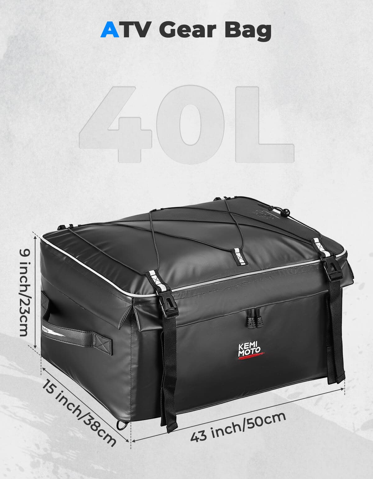 Photo of 900D Water-Resistant ATV Storage Bag for Polaris Sportsman Arctic Cat Kawasaki by Kemimoto - Premium for UTVs / Side by Sides
