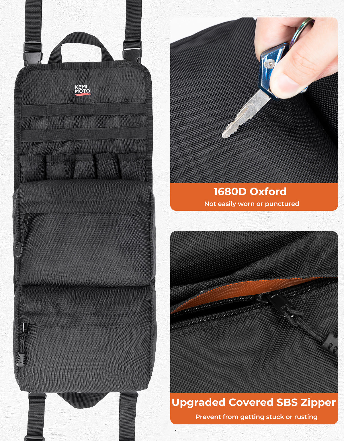 Photo of ATV 1680D Fender Bag Roll Up by Kemimoto - Premium for UTVs / Side by Sides
