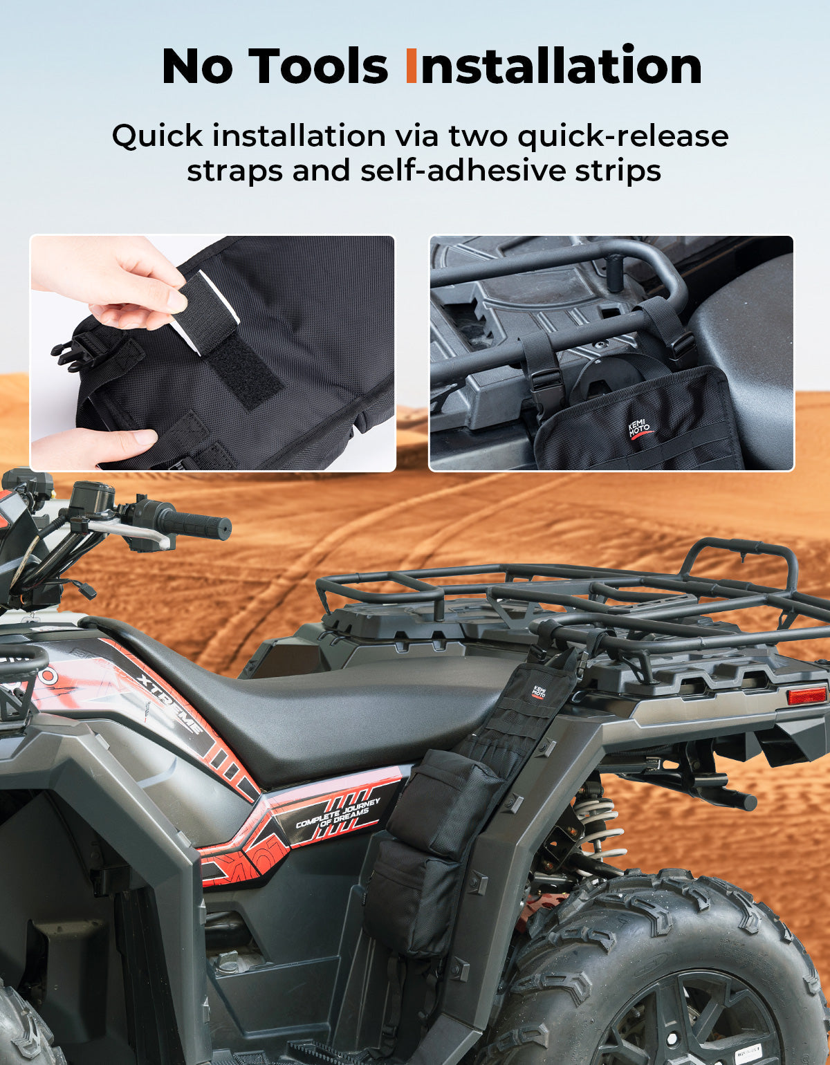 Photo of ATV 1680D Fender Bag Roll Up by Kemimoto - Premium for UTVs / Side by Sides