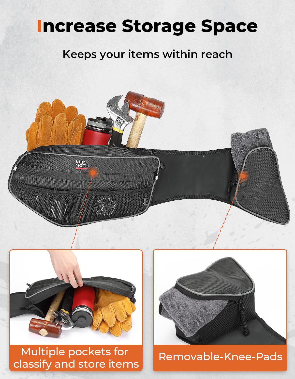 Photo of Kemimoto 1Pair Door Bags with Knee Pads for Can Am Commander by Kemimoto - Premium for UTVs / Side by Sides