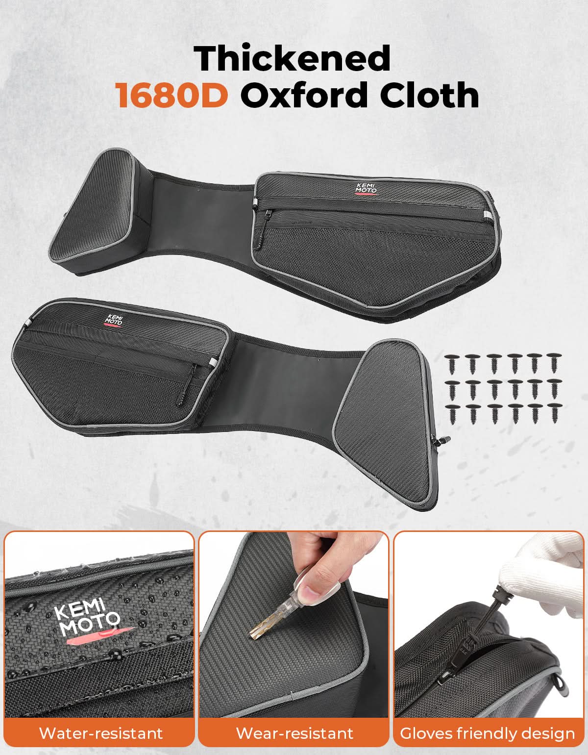 Photo of Kemimoto 1Pair Door Bags with Knee Pads for Can Am Commander by Kemimoto - Premium for UTVs / Side by Sides