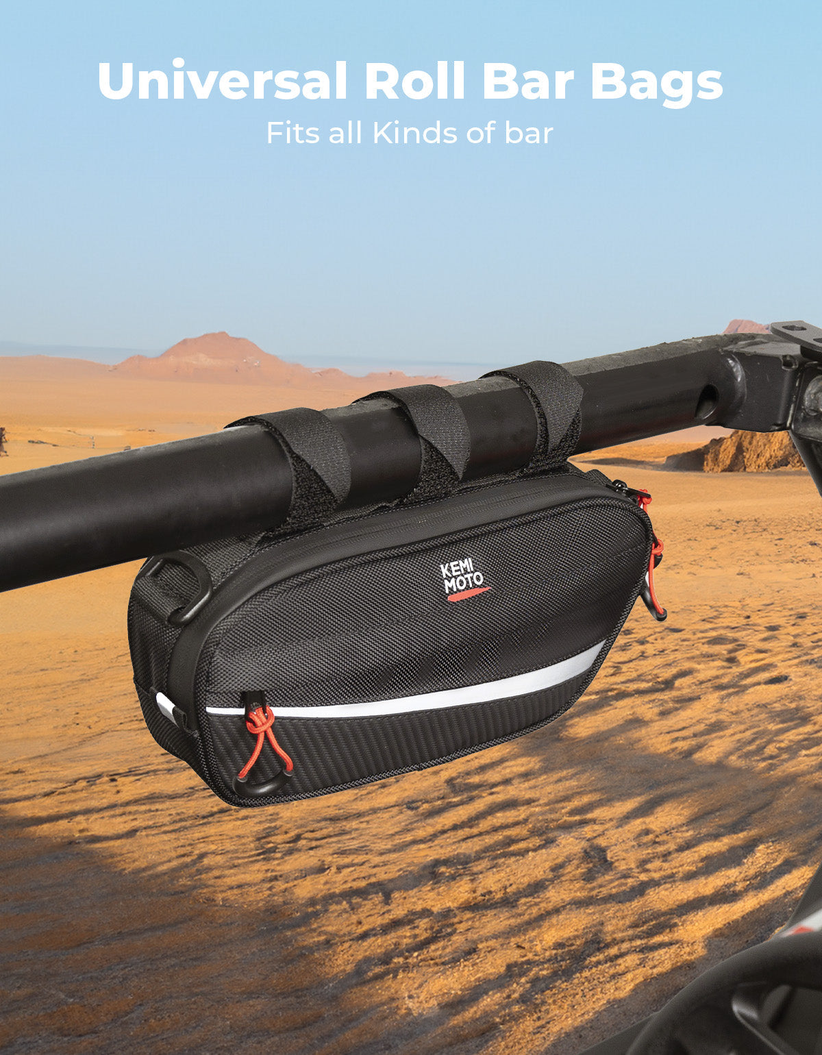 Photo of 1680D Storage Bag 11" x 5" for UTV ATV Golf Cart by Kemimoto - Premium for UTVs / Side by Sides