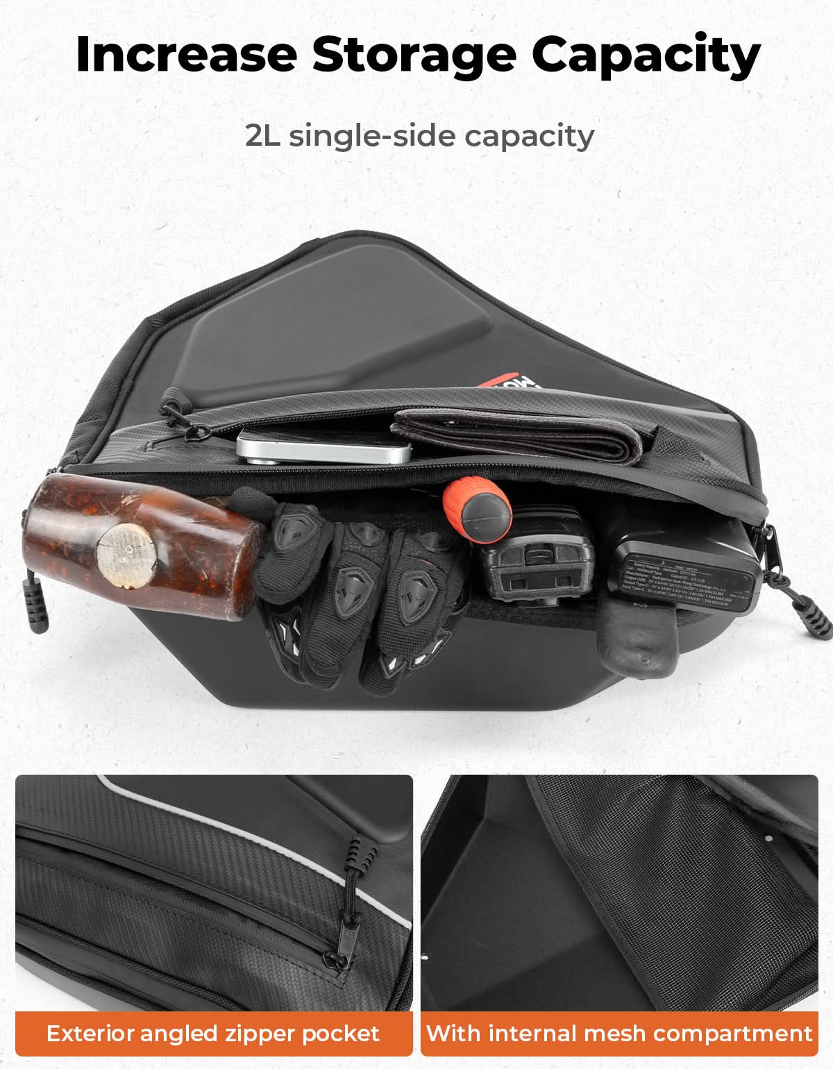 Photo of Kemimoto 1 Pair EVA Door Bags for Can-Am Maverick Sport Trail by Kemimoto - Premium for UTVs / Side by Sides
