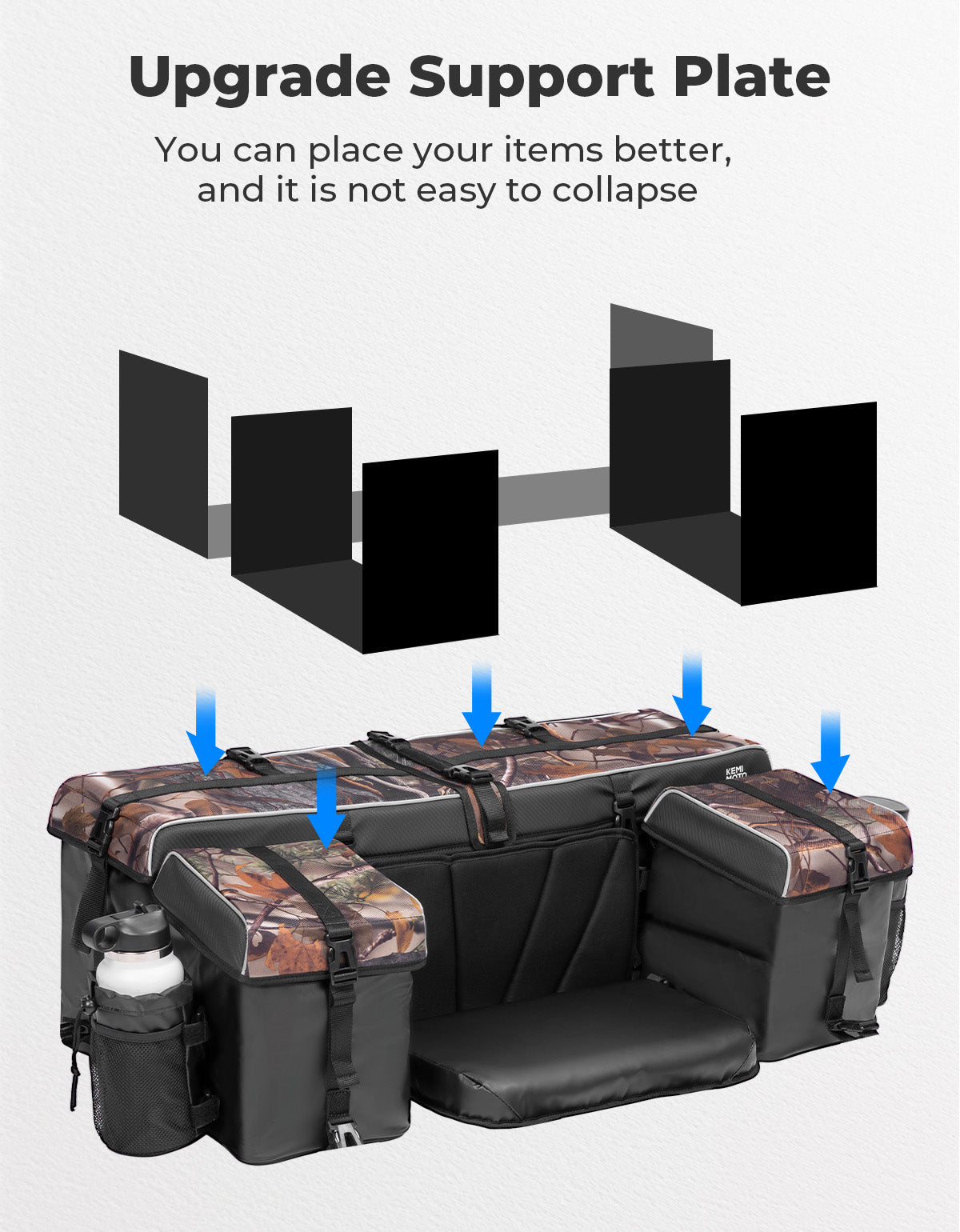 Photo of 83L ATV Cargo Bag w/ cooler bag for Polaris Can-Am Kawasaki Arctic Cat CFMOTO by Kemimoto - Premium for UTVs / Side by Sides