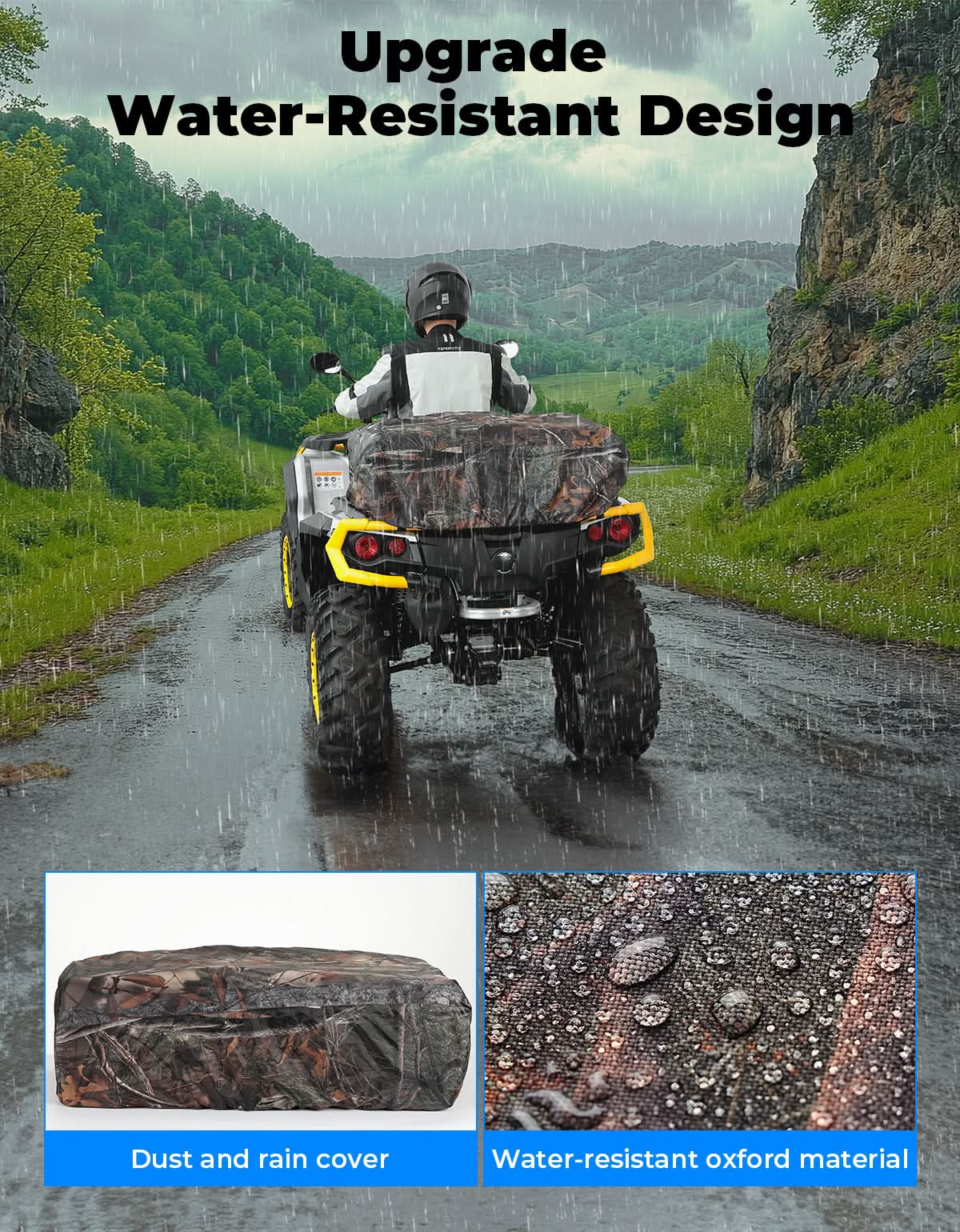 Photo of 80L ATV Cargo Storage Bag w/ cooler bag for Polaris Sportsman Can-Am Brute Force CFMOTO by Kemimoto - Premium for UTVs / Side by Sides