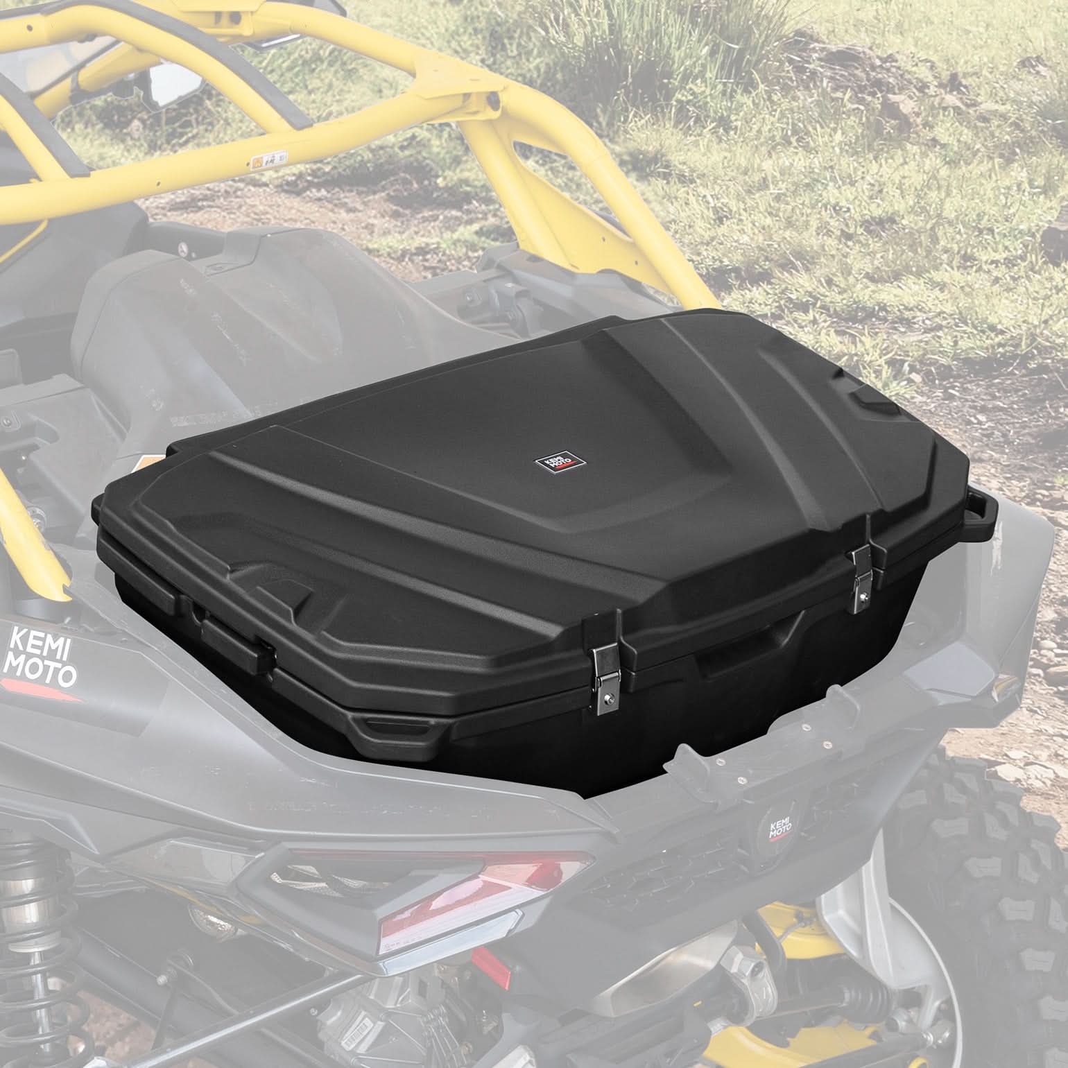 Photo of UTV Rear Rack Cargo Box for Can-Am Maverick R 2024+ by Kemimoto - Premium for UTVs / Side by Sides