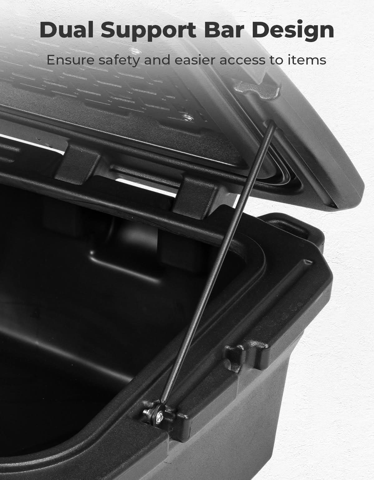 Photo of UTV Rear Rack Cargo Box for Can-Am Maverick R 2024+ by Kemimoto - Premium for UTVs / Side by Sides