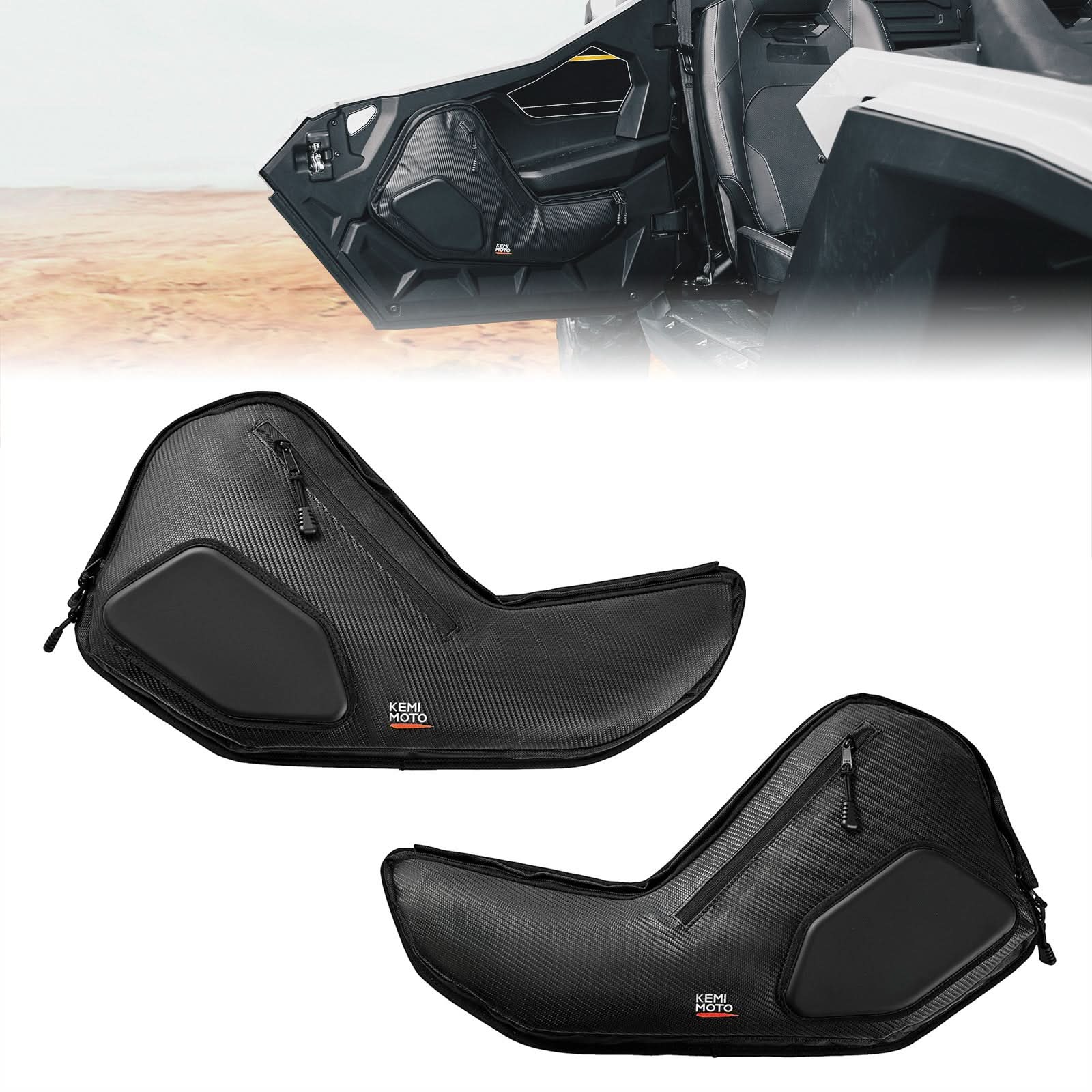 Photo of Kemimoto 6 Q Front Door Bags with Knee Pads for 2025 Polaris RZR by Kemimoto - Premium for UTVs / Side by Sides