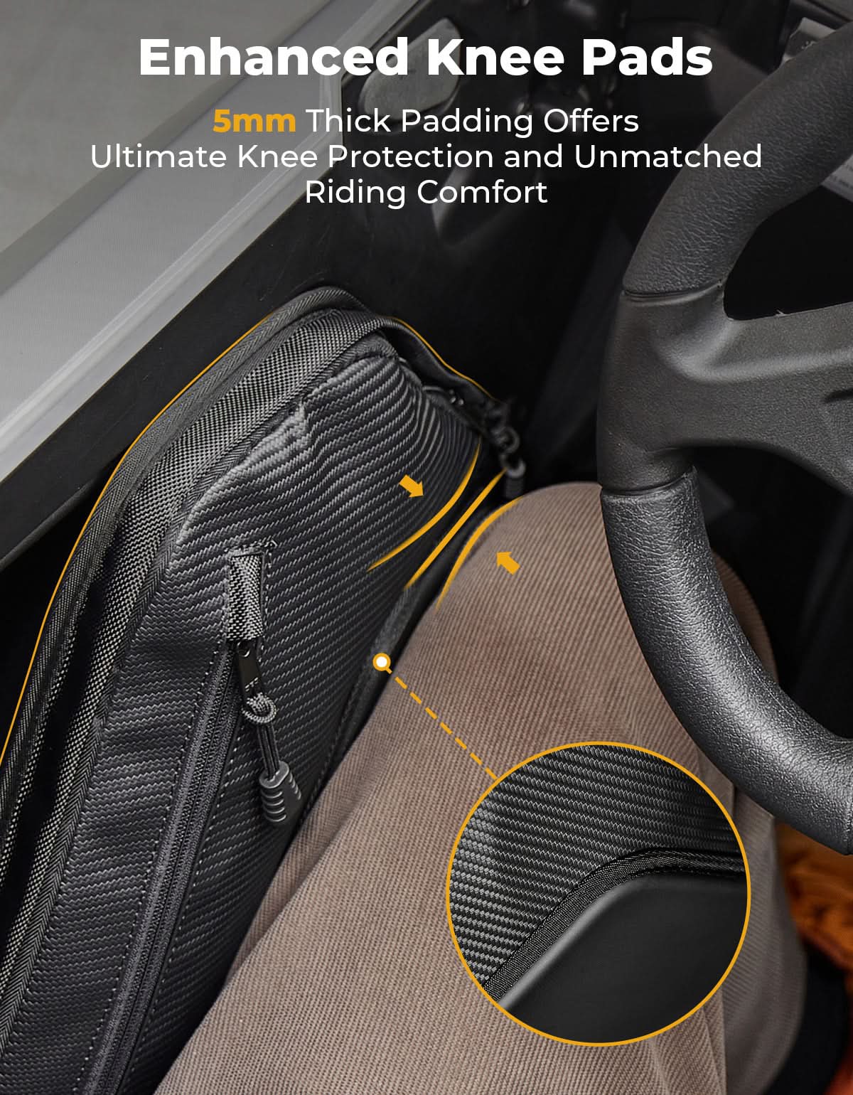 Photo of Kemimoto 6 Q Front Door Bags with Knee Pads for 2025 Polaris RZR by Kemimoto - Premium for UTVs / Side by Sides
