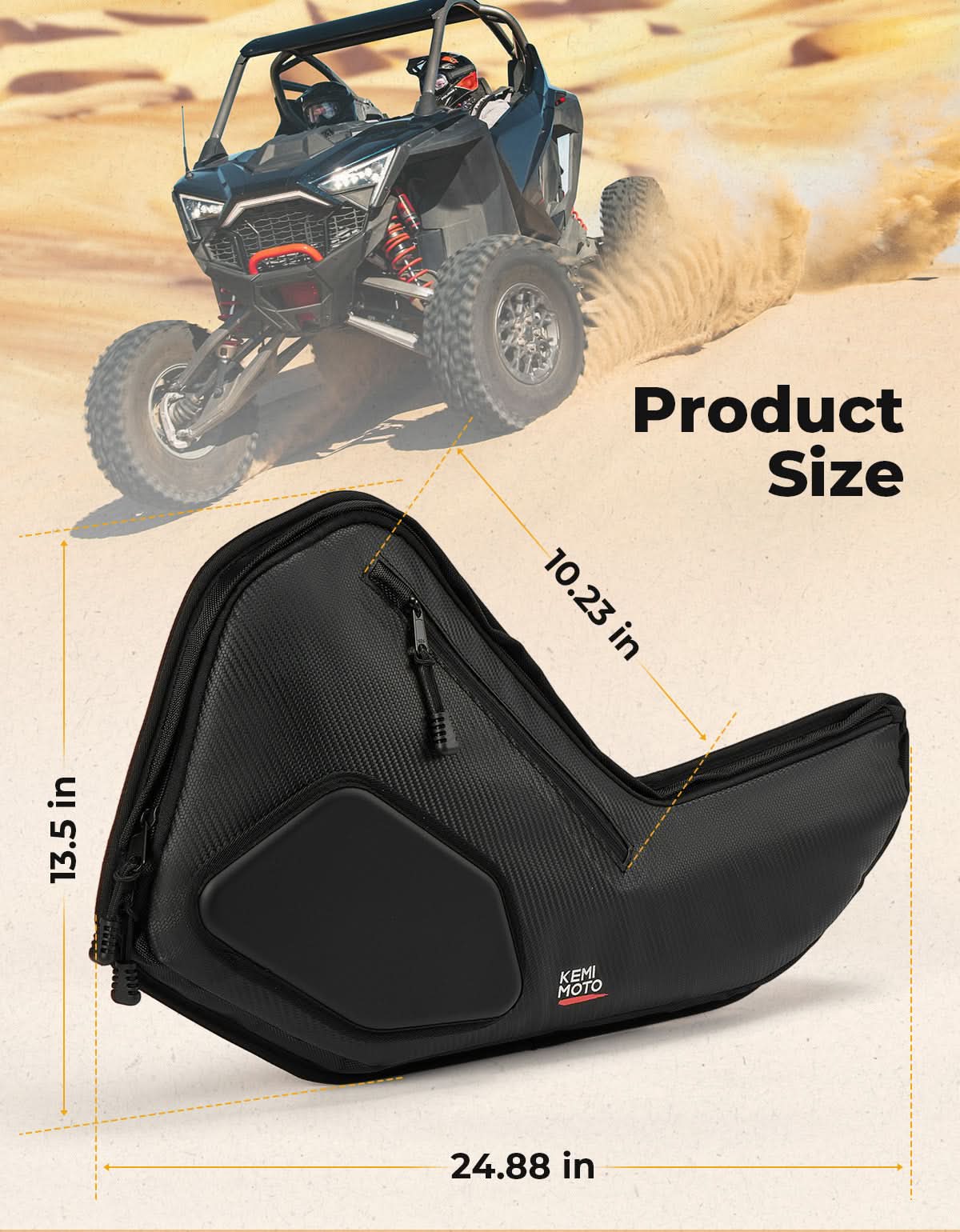Photo of Kemimoto 6 Q Front Door Bags with Knee Pads for 2025 Polaris RZR by Kemimoto - Premium for UTVs / Side by Sides