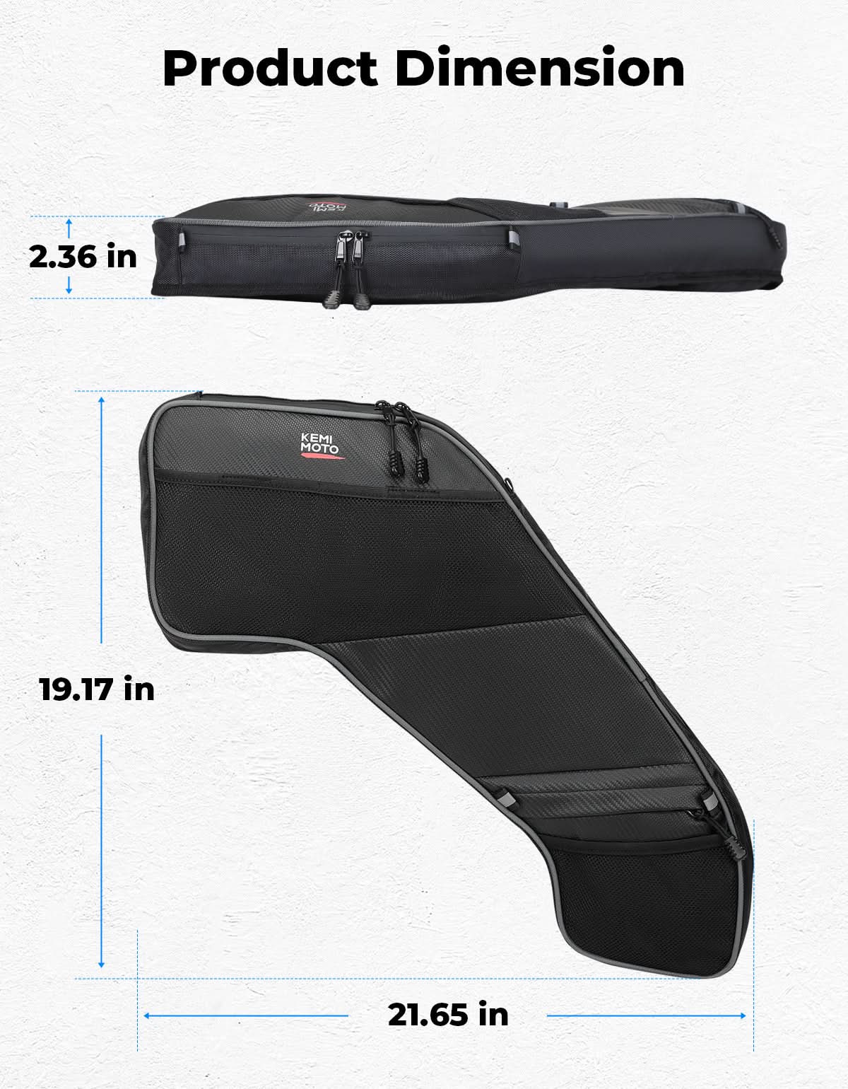 Photo of UTV Rear Door Bags with Knee Pad for Polaris General 4 1000 /XP 4 1000 2017-2025 by Kemimoto - Premium for UTVs / Side by Sides