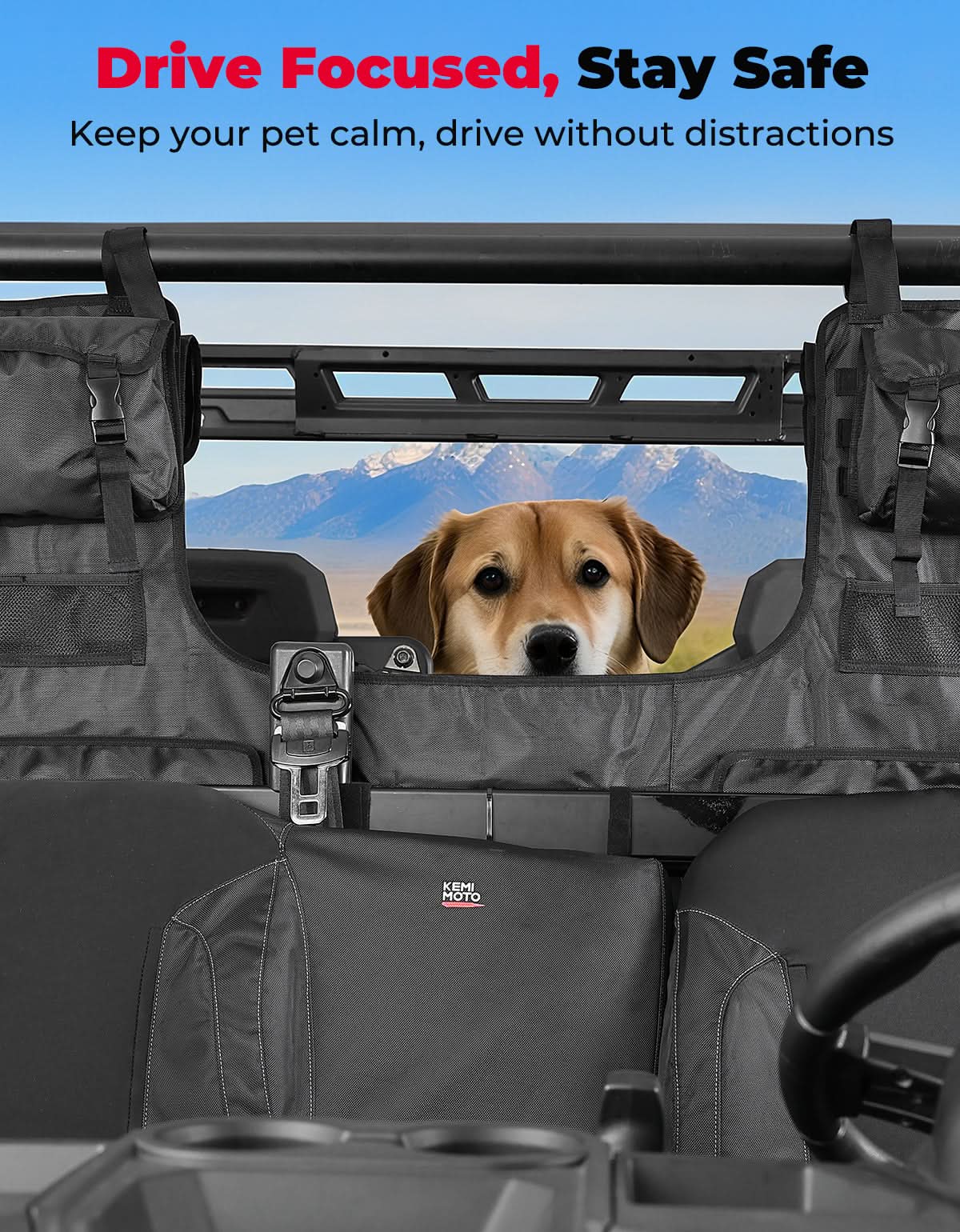 Photo of UTV Tool Bag Rack Heavy Duty Canvas Seat Back Rack for Polaris Ranger | Can Am | CFMOTO by Kemimoto - Premium for UTVs / Side by Sides