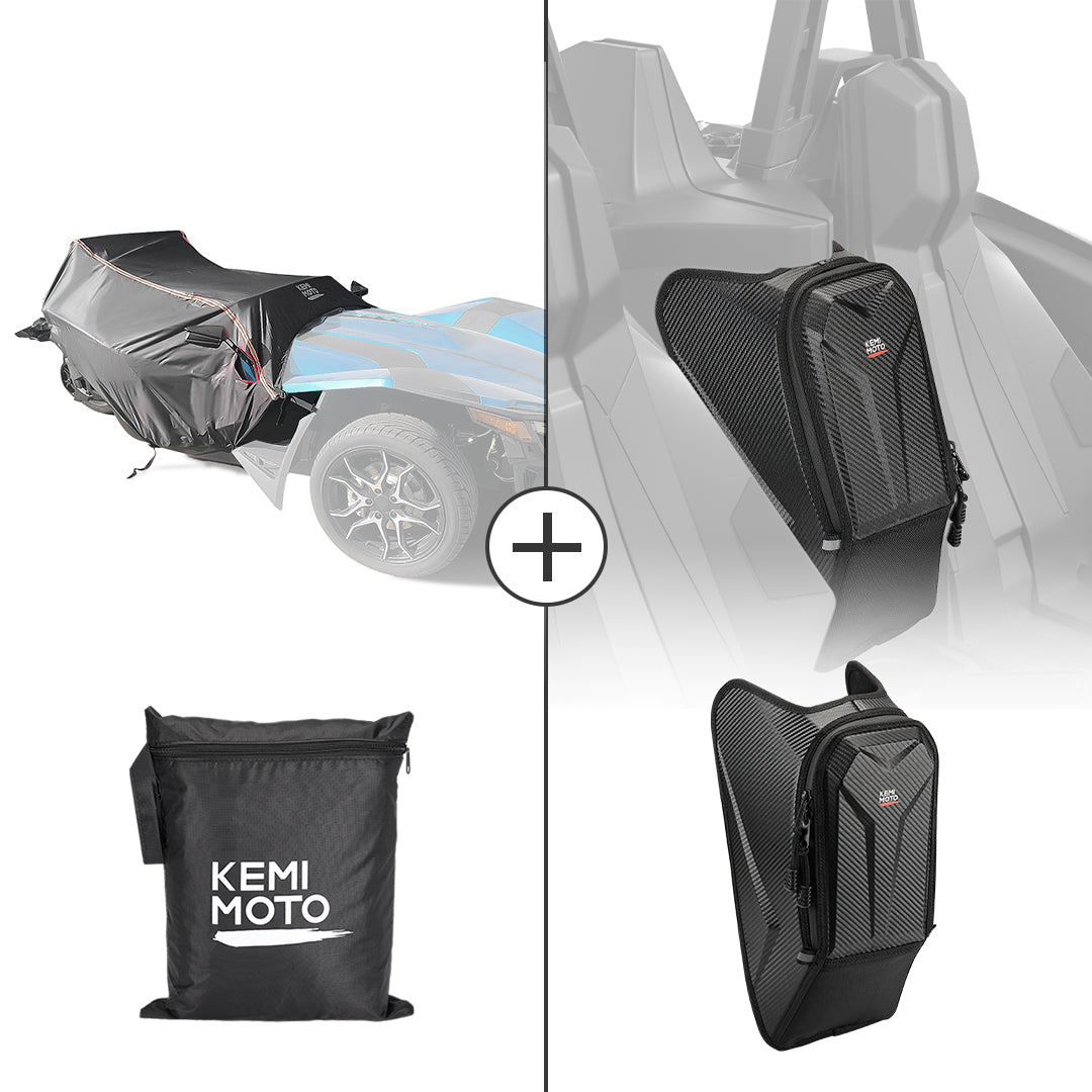 Photo of Half Cover Cockpit Cover & Center Console Bag for Slingshot by Kemimoto - Premium for UTVs / Side by Sides