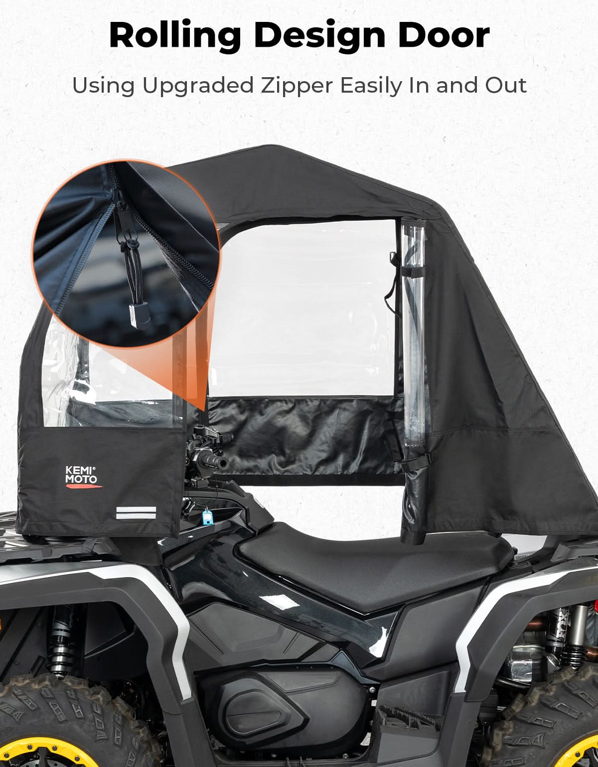 Photo of Universal ATV Cab Enclosure for Polaris|Can-Am|Kawasaki|CFMOTO by Kemimoto - Premium for UTVs / Side by Sides