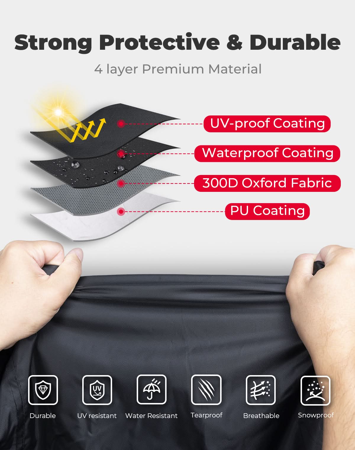 Photo of Universal ATV Waterproof Cover 90'' X 43'' X 46'' by Kemimoto - Premium for UTVs / Side by Sides