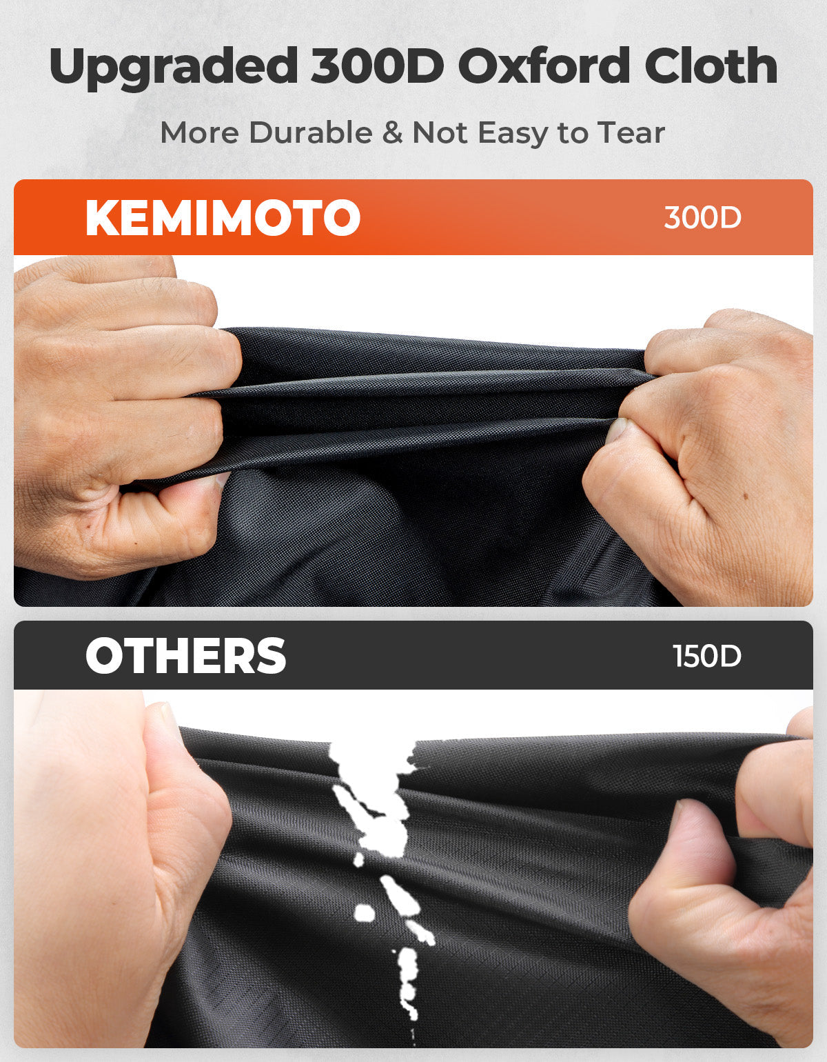 Photo of Universal ATV Waterproof Cover 96'' X 49'' X 47'' 300D Oxford fabric by Kemimoto - Premium for UTVs / Side by Sides
