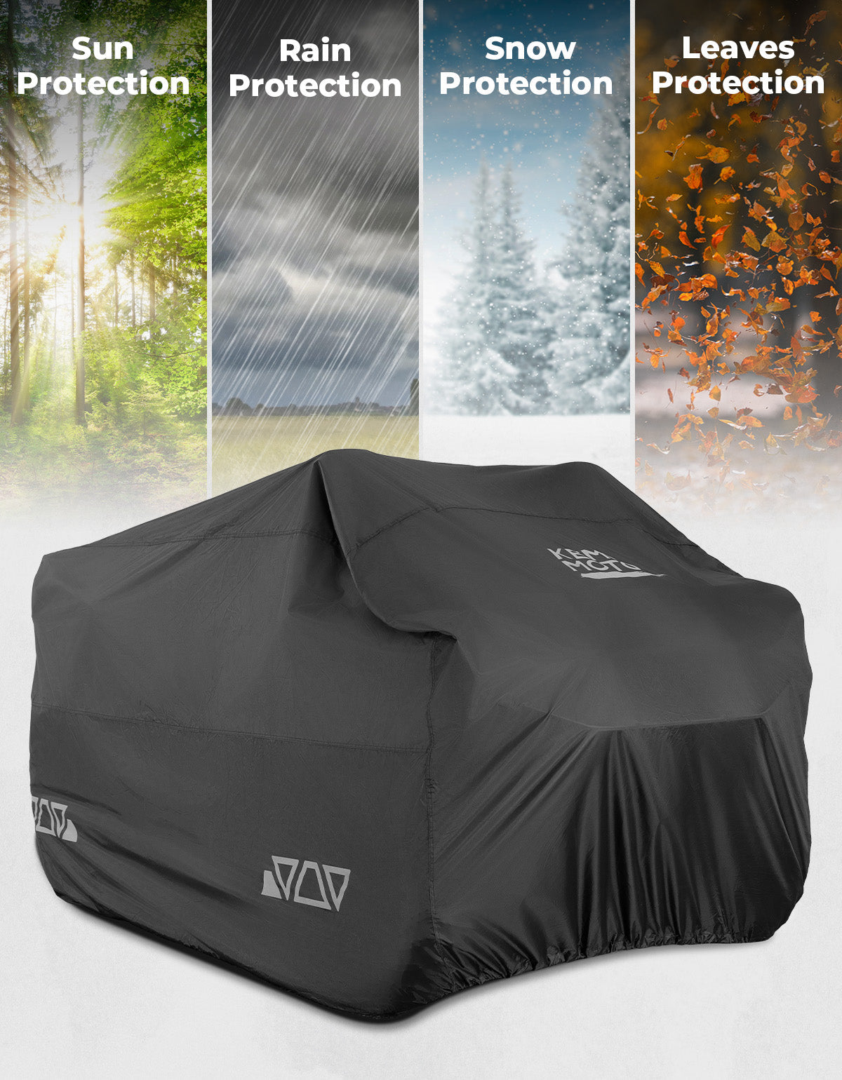 Photo of Universal ATV Waterproof Cover 96'' X 49'' X 47'' 300D Oxford fabric by Kemimoto - Premium for UTVs / Side by Sides