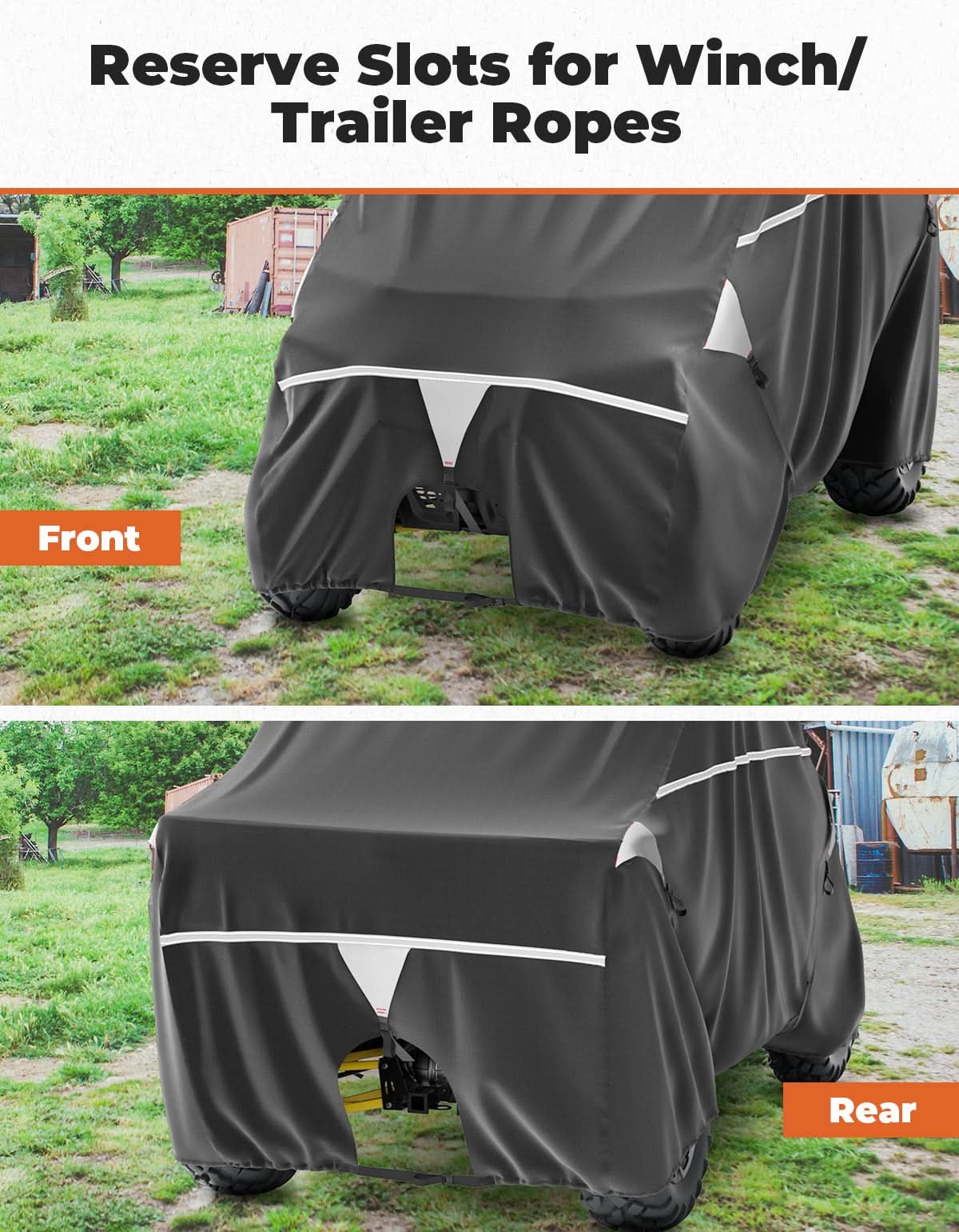 Photo of 2-Seater UTV Trailering Cover for Ranger,Defender, Uforce, Mule by Kemimoto - Premium for UTVs / Side by Sides