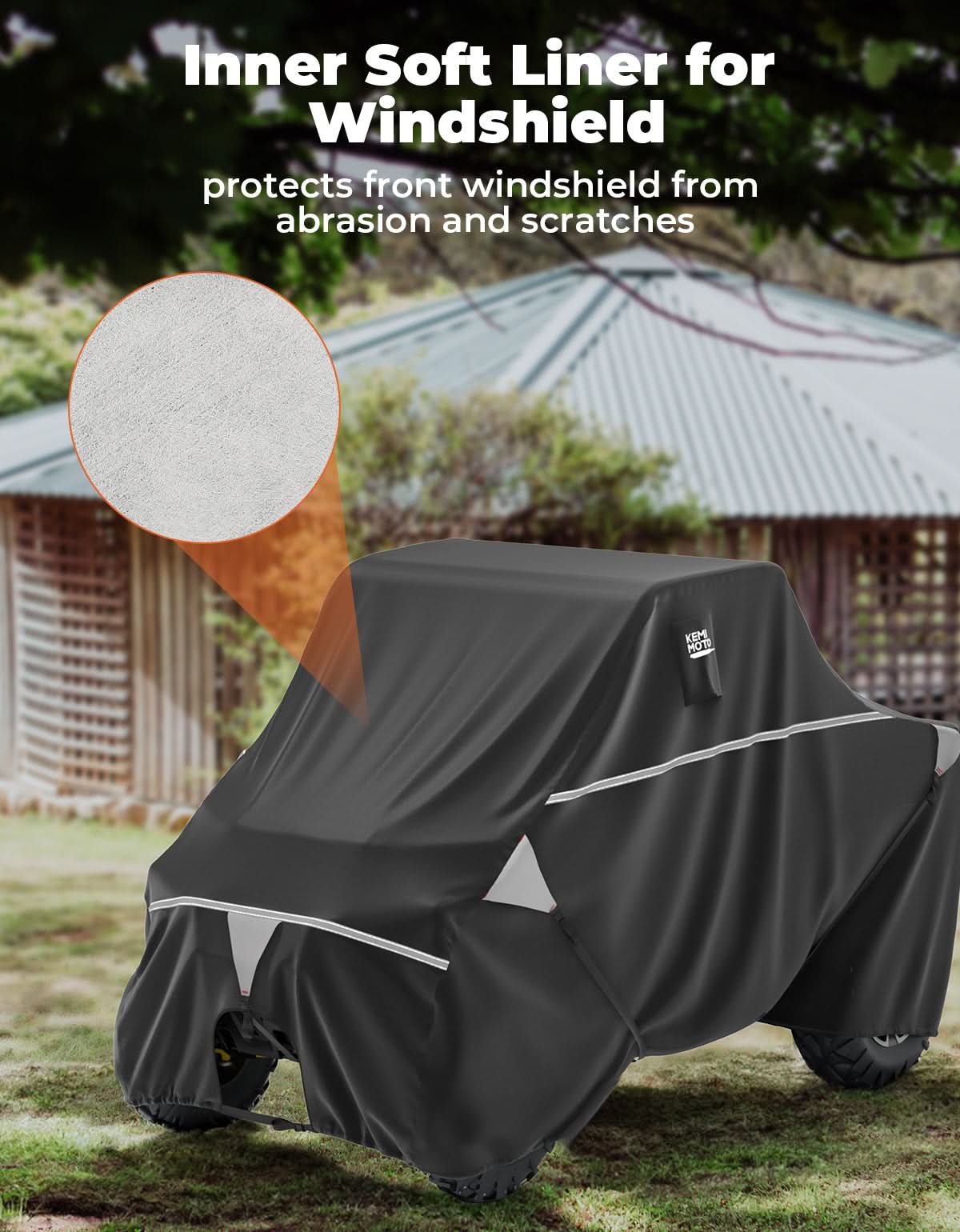 Photo of 2-Seater UTV Trailering Cover for Ranger,Defender, Uforce, Mule by Kemimoto - Premium for UTVs / Side by Sides