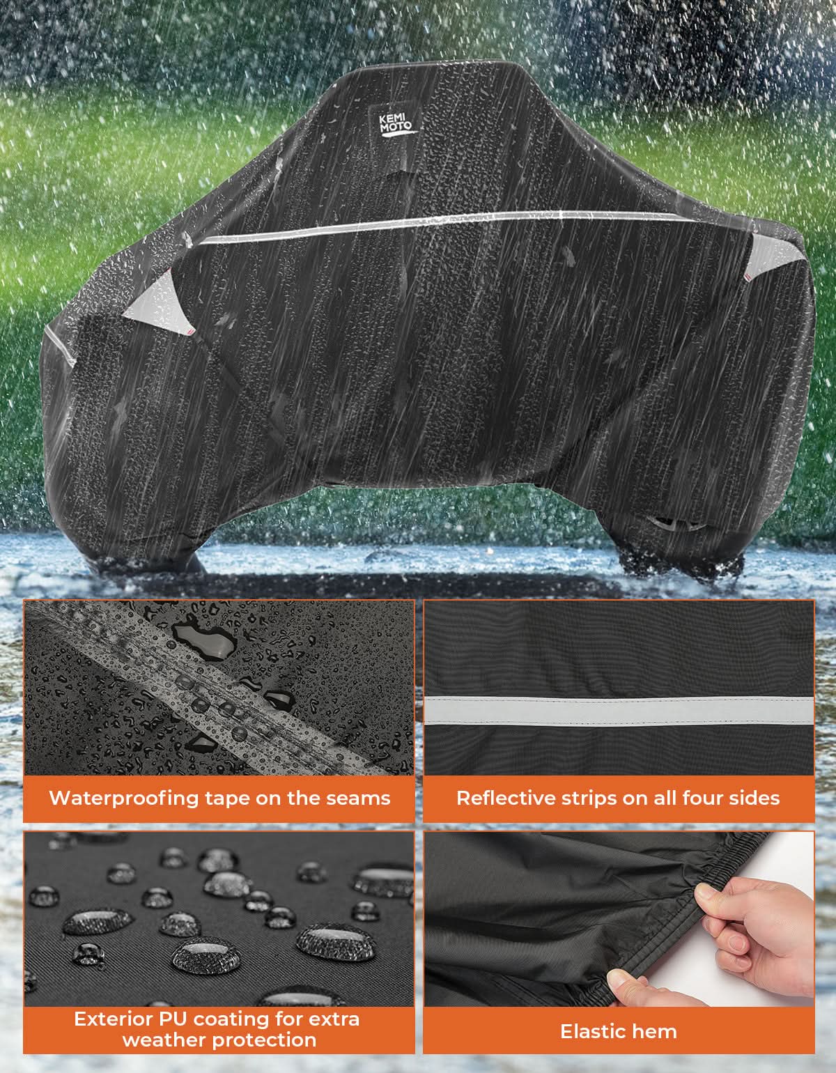 Photo of 2-Seater UTV Trailering Cover for Ranger,Defender, Uforce, Mule by Kemimoto - Premium for UTVs / Side by Sides