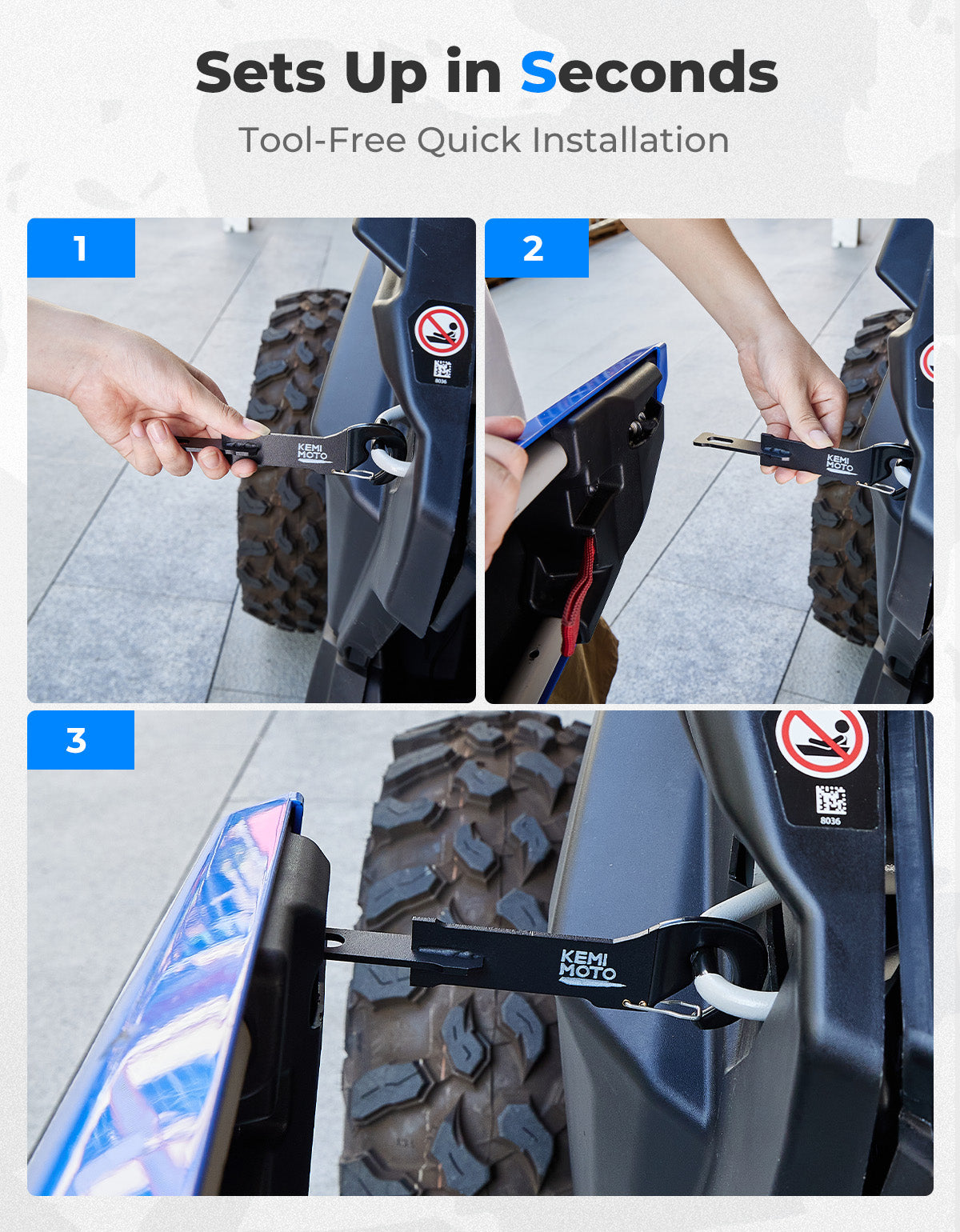 Photo of Kemimoto 1 Pair UTV 7" Anti-Rust Easy Door Latches for Can-Am | Polaris | CFmoto by Kemimoto - Premium for UTVs / Side by Sides