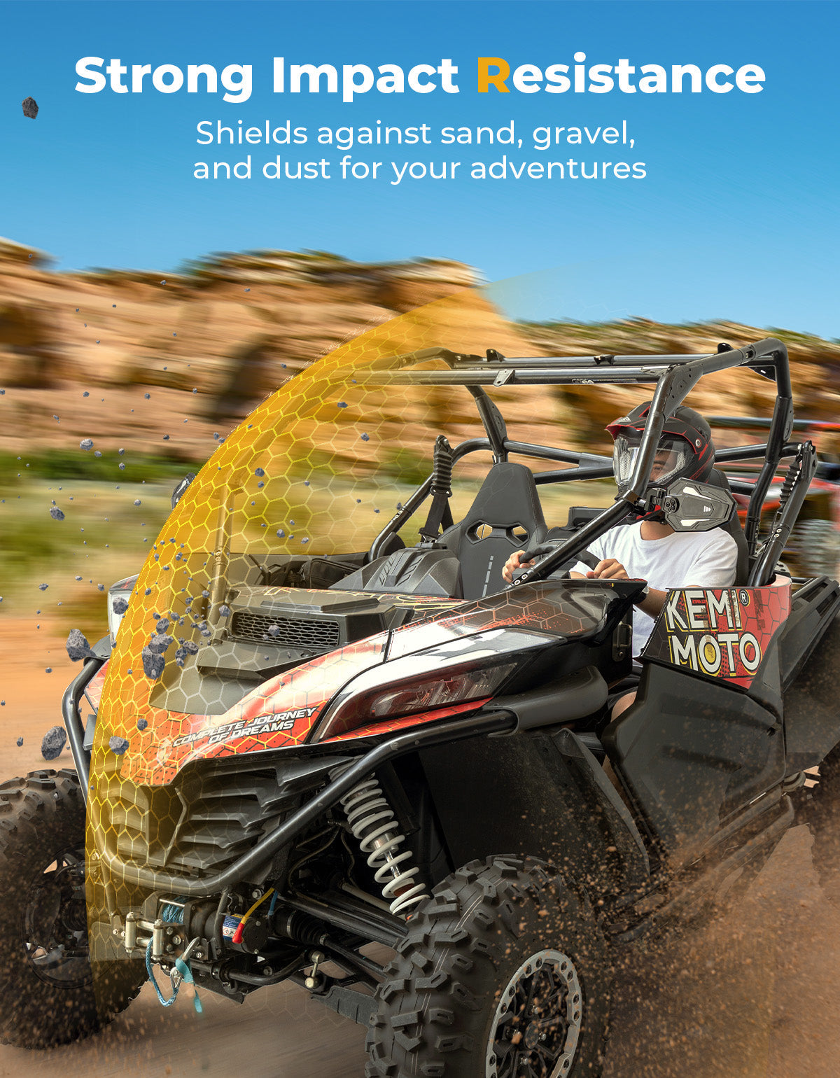 Photo of UTV Hood Scoop With Vented Mesh for CFMOTO ZForce 950 2020+ by Kemimoto - Premium for UTVs / Side by Sides