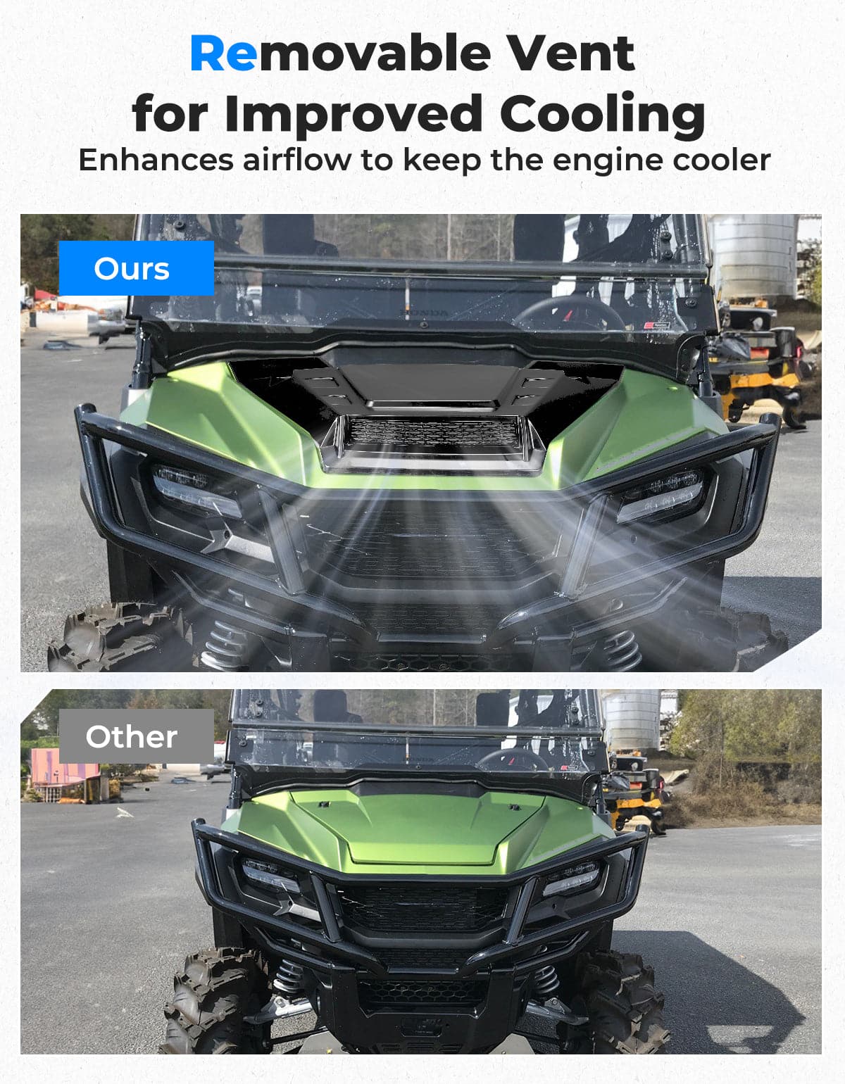 Photo of Sport Hood Scoop with Mesh for Pioneer 1000 2016-2025 by Kemimoto - Premium for UTVs / Side by Sides