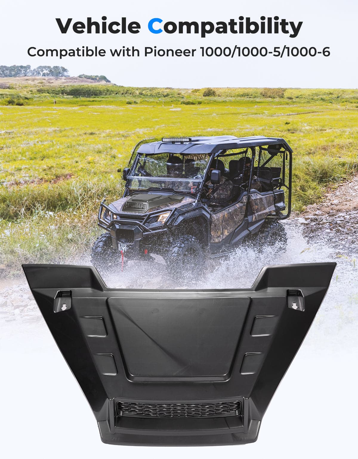 Photo of Sport Hood Scoop with Mesh for Pioneer 1000 2016-2025 by Kemimoto - Premium for UTVs / Side by Sides