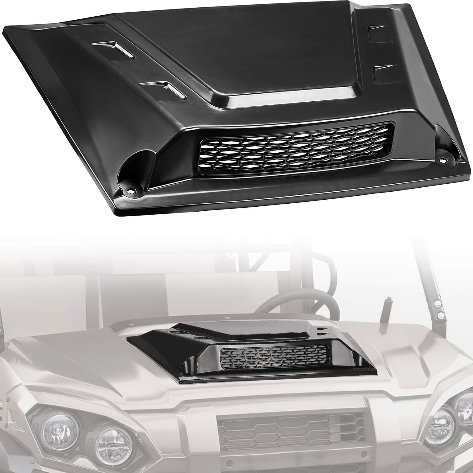 Photo of UTV Hood Scoop for Kawasaki Mule Pro FXT DXT DX FX by Kemimoto - Premium for UTVs / Side by Sides