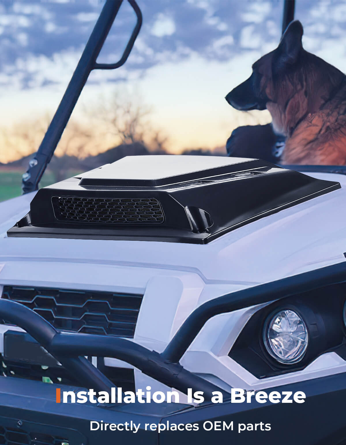 Photo of UTV Hood Scoop for Kawasaki Mule Pro FXT DXT DX FX by Kemimoto - Premium for UTVs / Side by Sides
