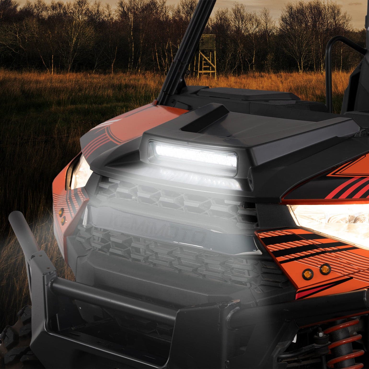 Photo of Kemimoto Hood Scoop with LED Spot Light for Polaris Ranger XP 1000/ Crew by Kemimoto - Premium for UTVs / Side by Sides