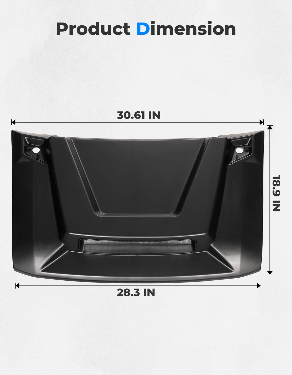 Photo of Kemimoto Hood Scoop with LED Spot Light for Polaris Ranger XP 1000/ Crew by Kemimoto - Premium for UTVs / Side by Sides