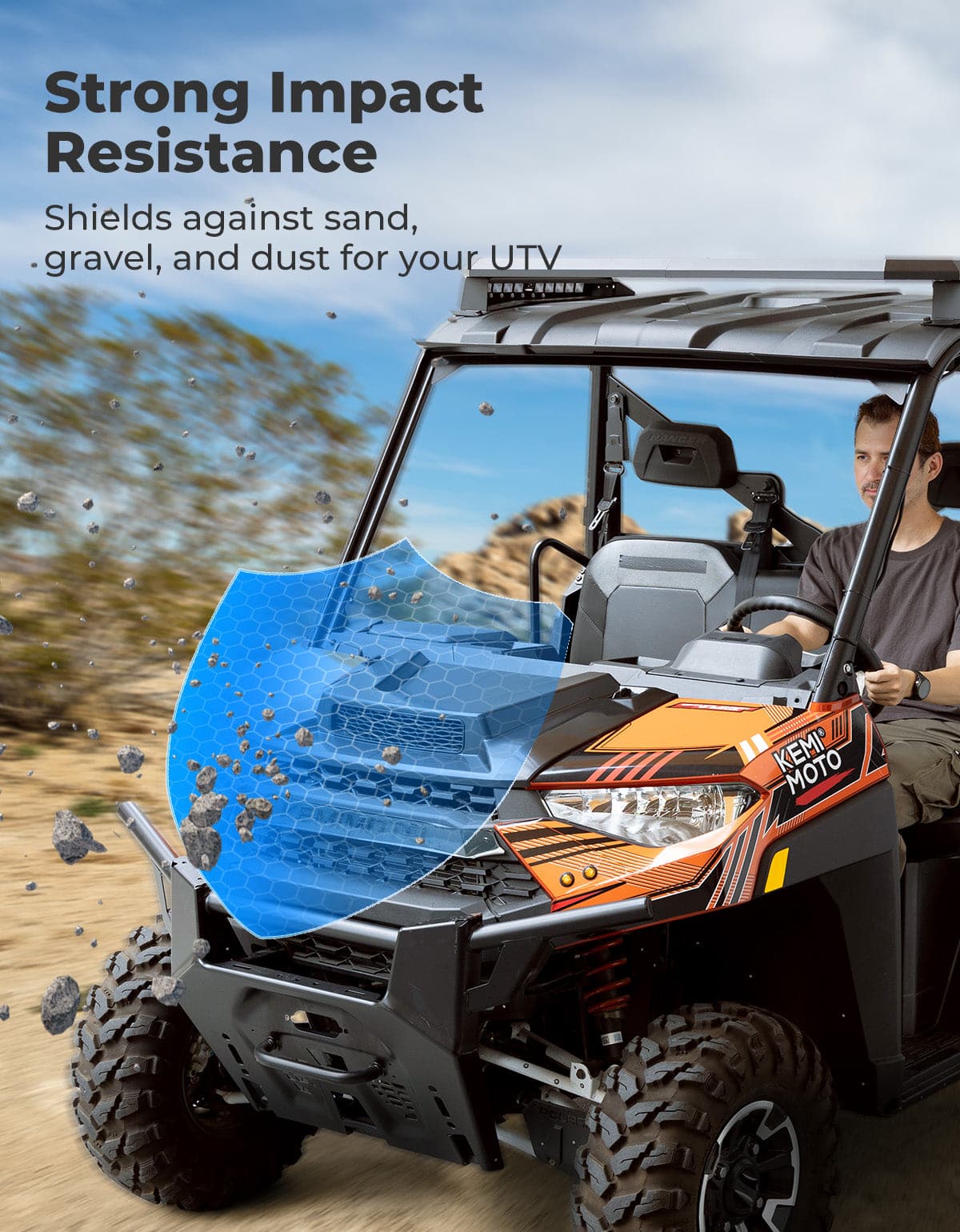 Photo of Kemimoto Hood Scoop for Polaris Ranger XP 1000/ Crew 2018-2024 by Kemimoto - Premium for UTVs / Side by Sides