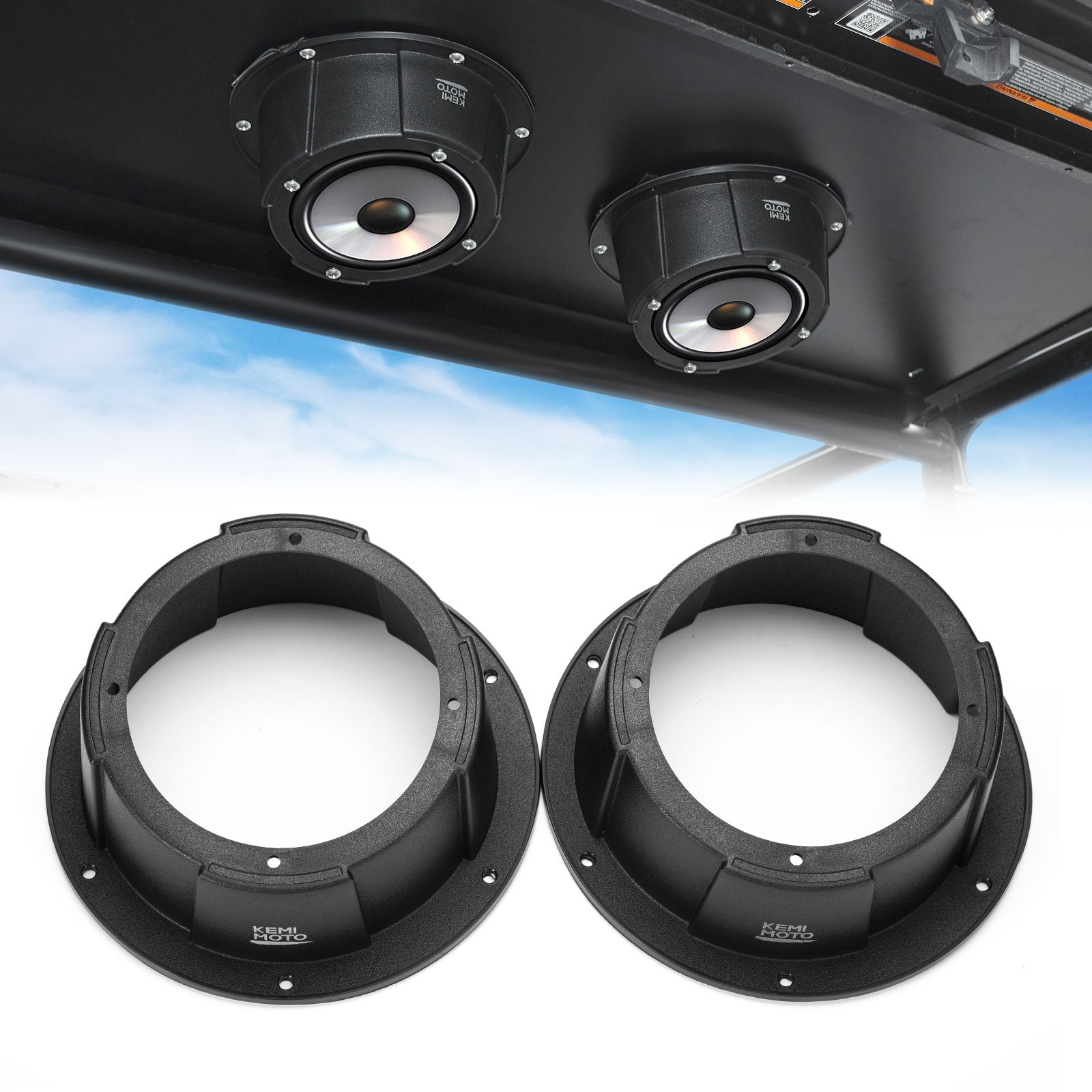 Photo of Kemimoto 6.5 Inch Mount Speaker Pod For UTVs, RVs, Cars, Boats, Trunks, Trailers by Kemimoto - Premium for UTVs / Side by Sides