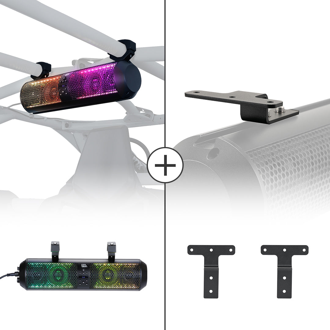 Photo of UTV RGB Bluetooth Sound Bar & T-bracket (2PCS) by Kemimoto - Premium for UTVs / Side by Sides