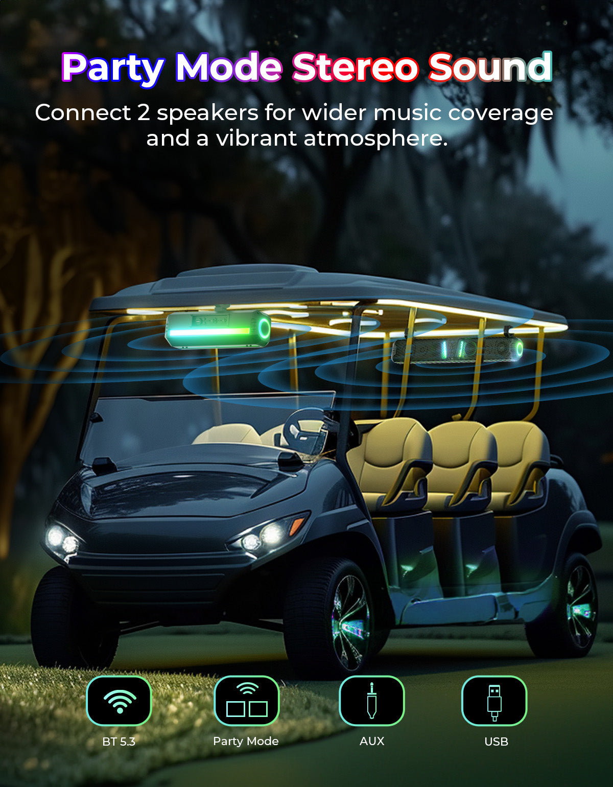 Photo of KEMIMOTO Midnight 80 32-inch 6-Speaker RGB UTV Sound Bar by Kemimoto - Premium for UTVs / Side by Sides