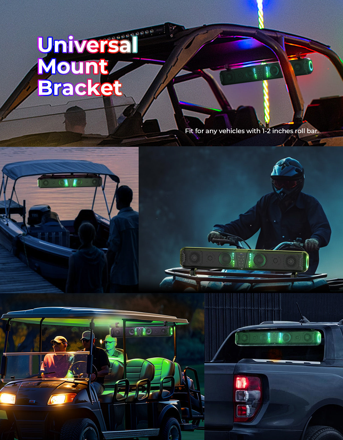 Photo of KEMIMOTO Midnight 80 32-inch 6-Speaker RGB UTV Sound Bar by Kemimoto - Premium for UTVs / Side by Sides