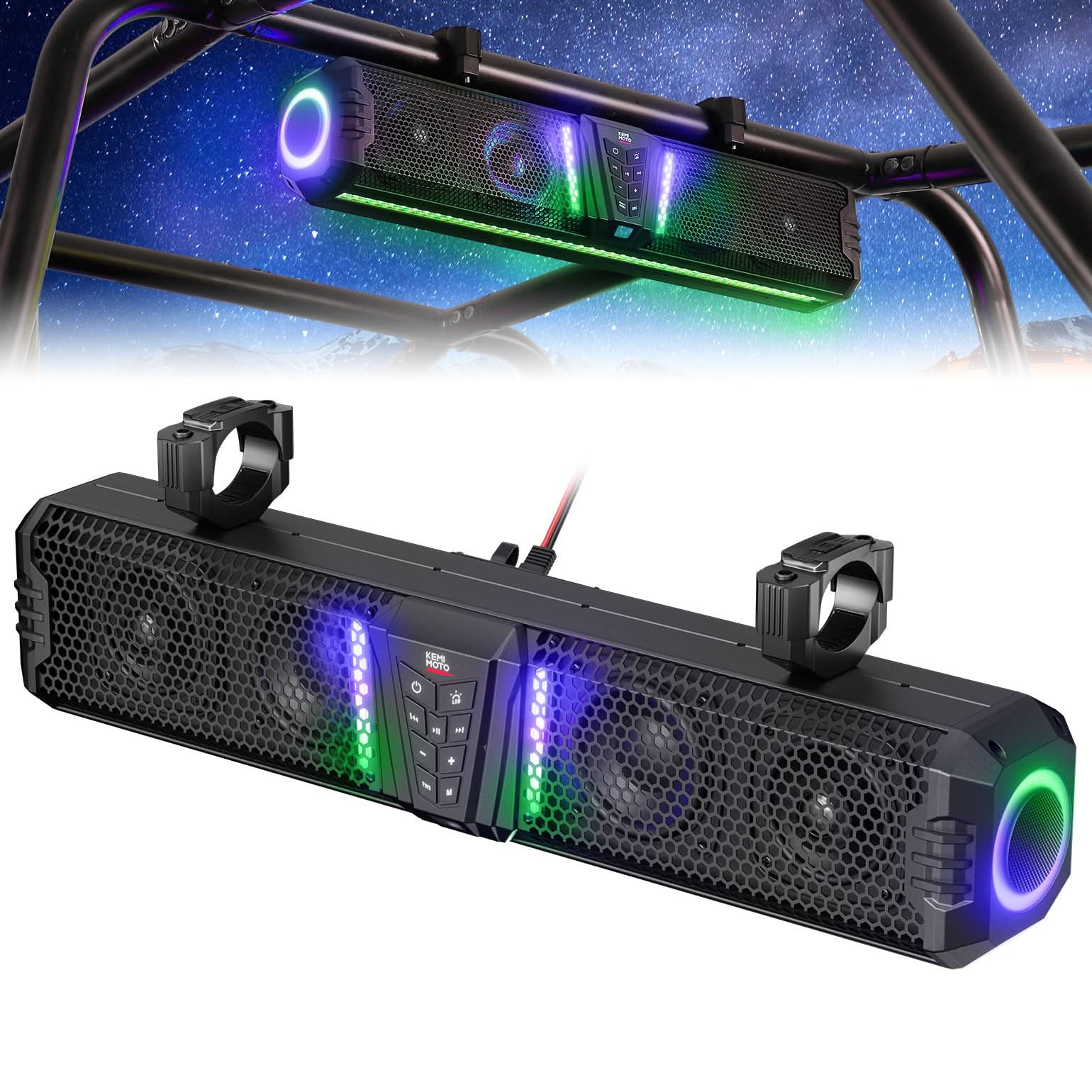 Photo of Midnight 60 UTV Soundbar 26" – Bluetooth & RGB Lights, Waterproof 2025 for Golf Cart/ATV/Polaris by Kemimoto - Premium for UTVs / Side by Sides